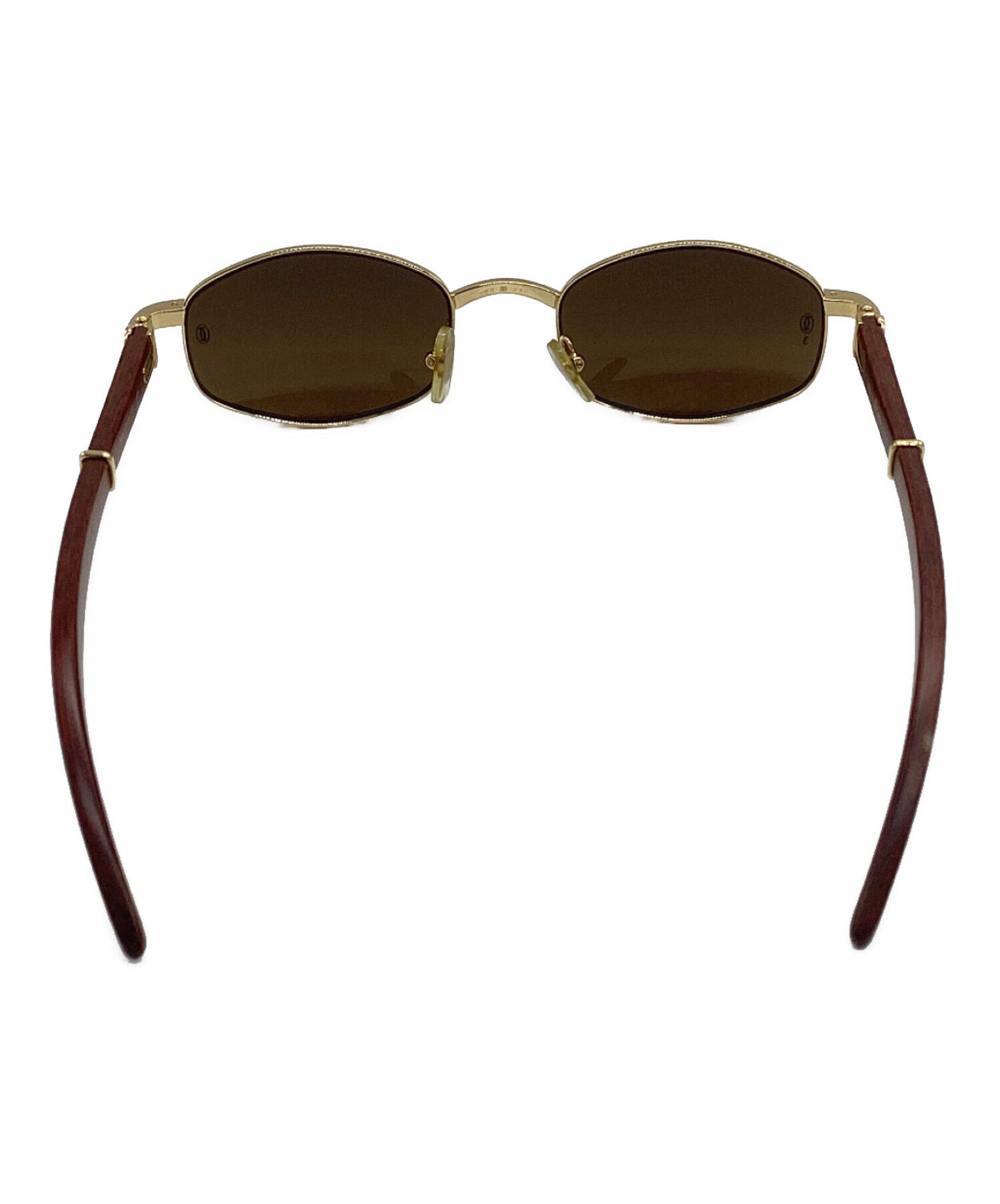 Must de Cartier サングラス ウッドテンプル ケース付 中古・古着通販】Cartier (カルティエ) ウッドテンプル サングラス