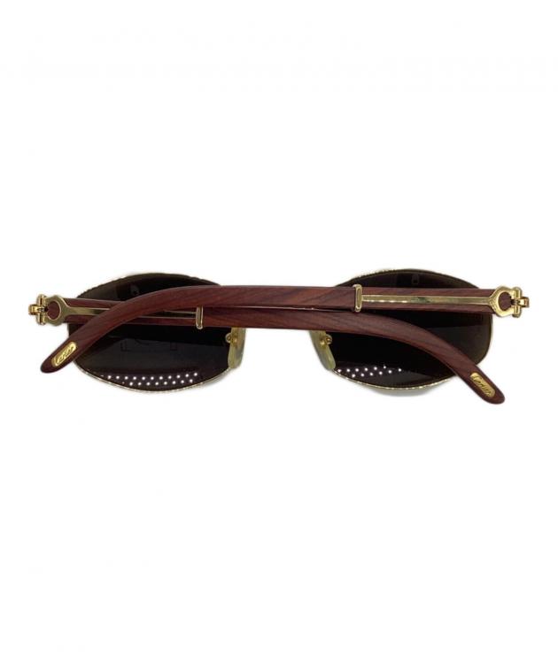 中古・古着通販】Cartier (カルティエ) ウッドテンプル サングラス