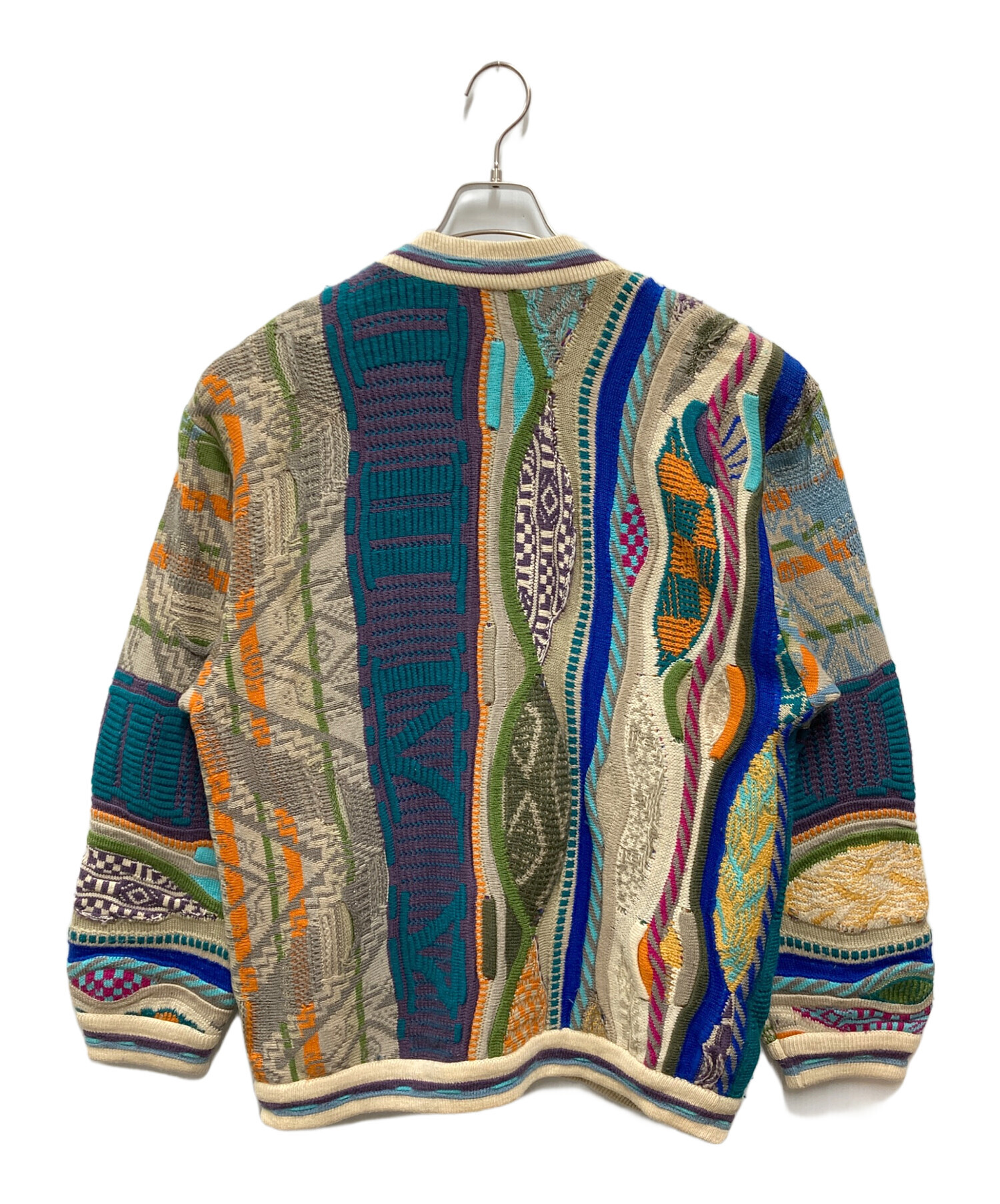 COOGI オーストラリア製 コットン カーディガン 短丈 マルチカラー 中古・古着通販】COOGI (クージー) ジップアップカーディガン マルチ