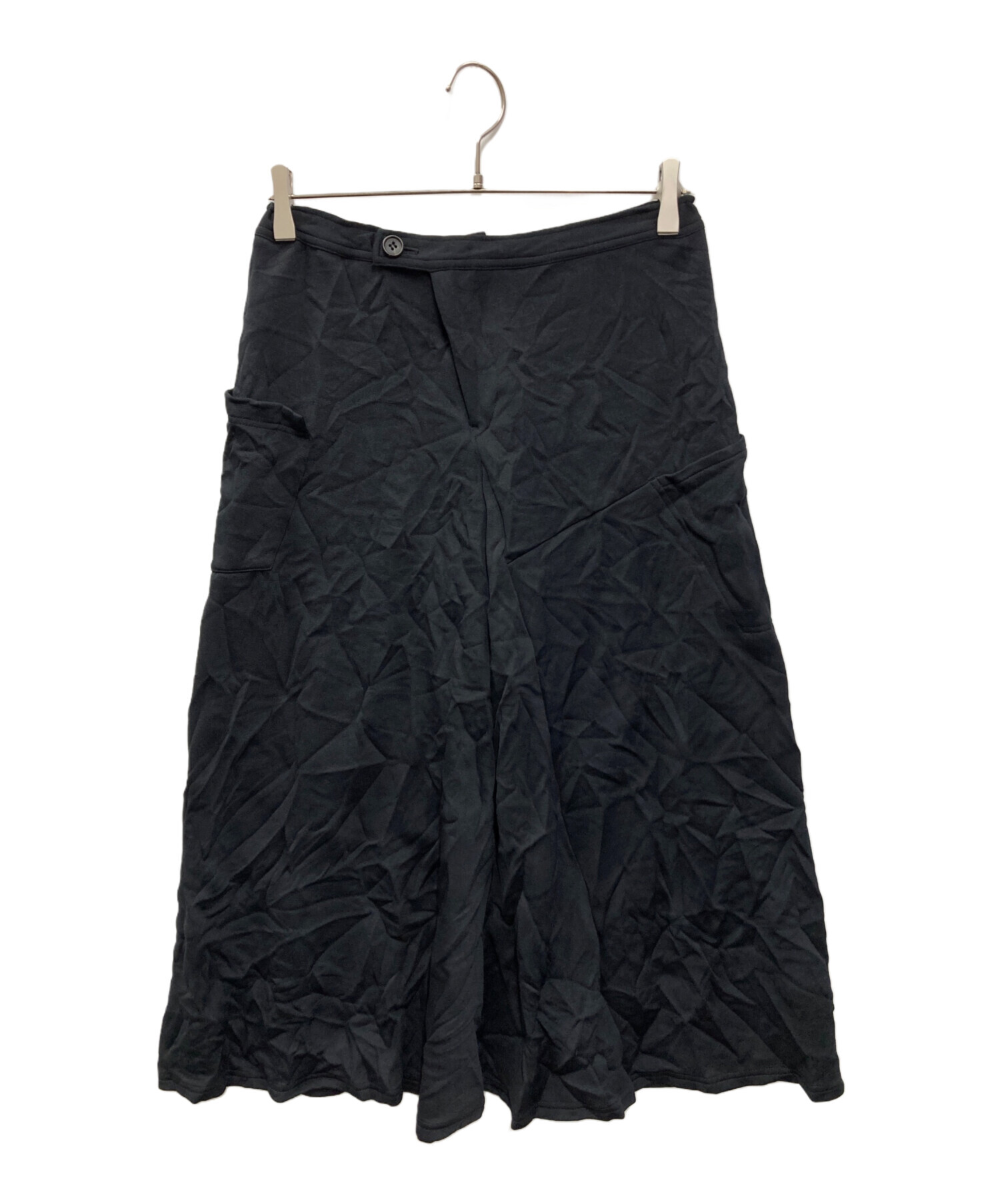 Y’s ワイズ 変形 スカートパンツ ブラック 黒 18ss 中古・古着通販】Y's (ワイズ) ワッシャーシワ加工ポリ スカート