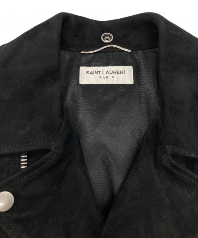 SAINT LAURENT ブラック スエード ライダースジャケット ブルゾン 中古・古着通販】Saint Laurent Paris (サンローランパリ) スエード