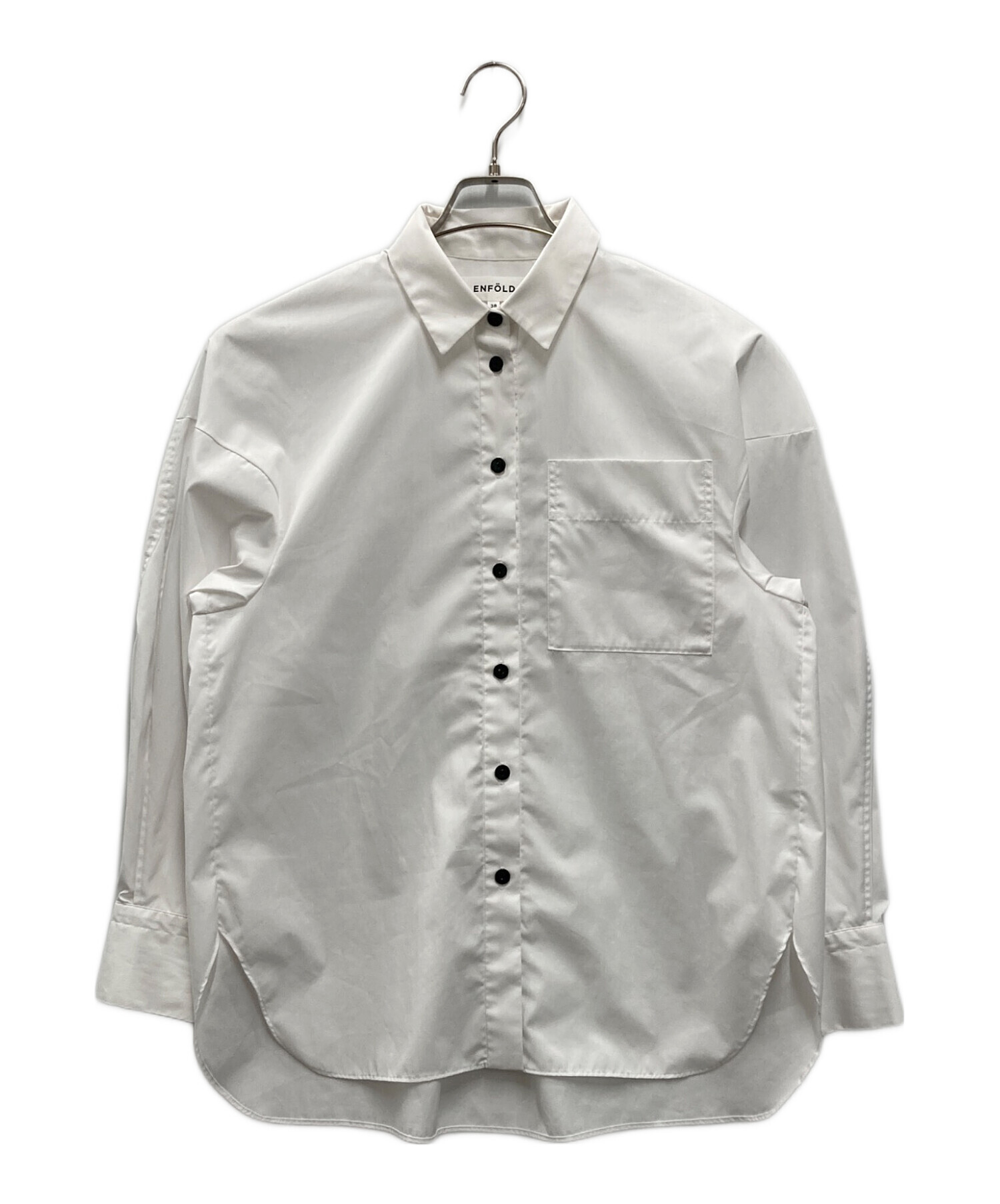 美品 24SS ENFOLD エンフォルド WOVEN T-SHIRT Tシャツ サイズ38 ダークネイビー レディース 古着 中古 USED 中古・古着通販】ENFOLD (エンフォルド) FRONT-DETAIL T-SHIRT