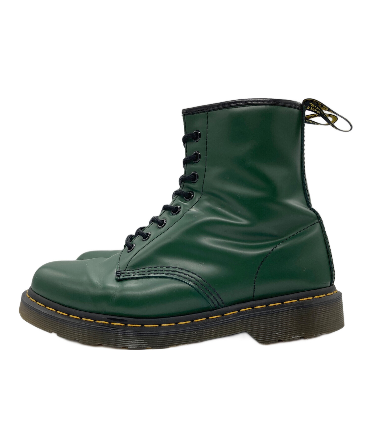ドクターマーチン ブーツ グリーン 緑 中古・古着通販】Dr.Martens (ドクターマーチン) 8ホールブーツ
