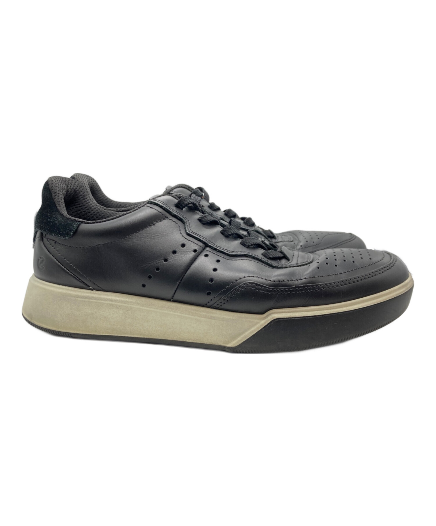 中古・古着通販】ECCO (エコー) レザースニーカー ブラック サイズ