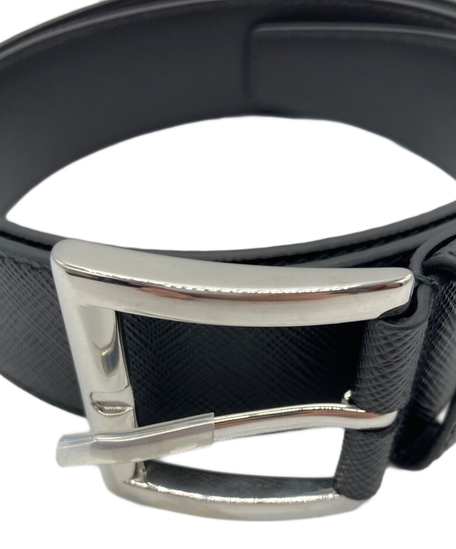 中古・古着通販】PRADA (プラダ) サフィアーノレザーベルト ネイビー