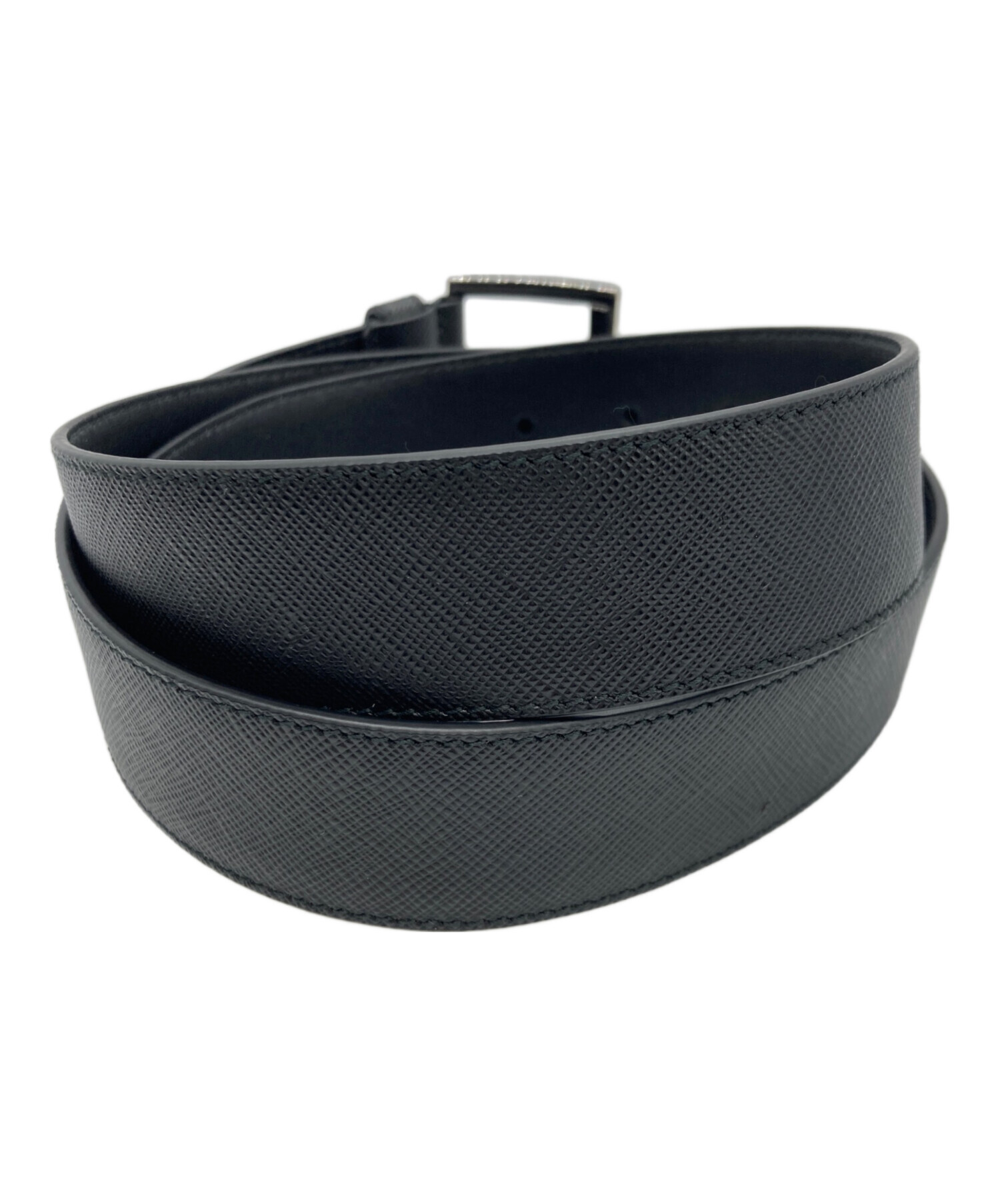 中古・古着通販】PRADA (プラダ) サフィアーノレザーベルト ネイビー 