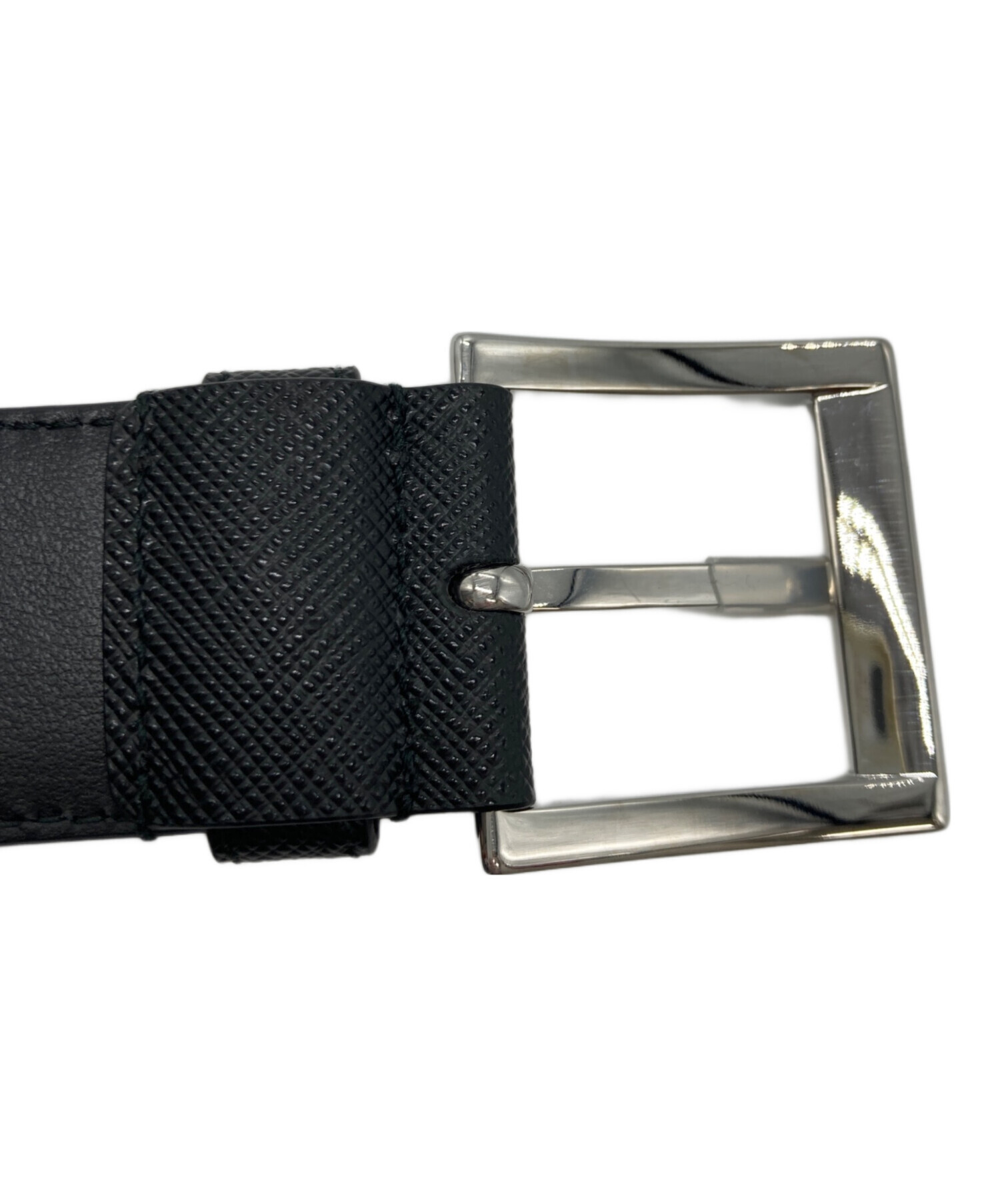 中古・古着通販】PRADA (プラダ) サフィアーノレザーベルト ネイビー