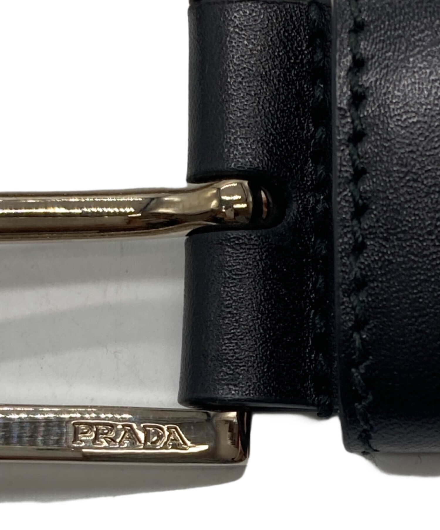 中古・古着通販】PRADA (プラダ) レザーベルト ブラック サイズ:30/75