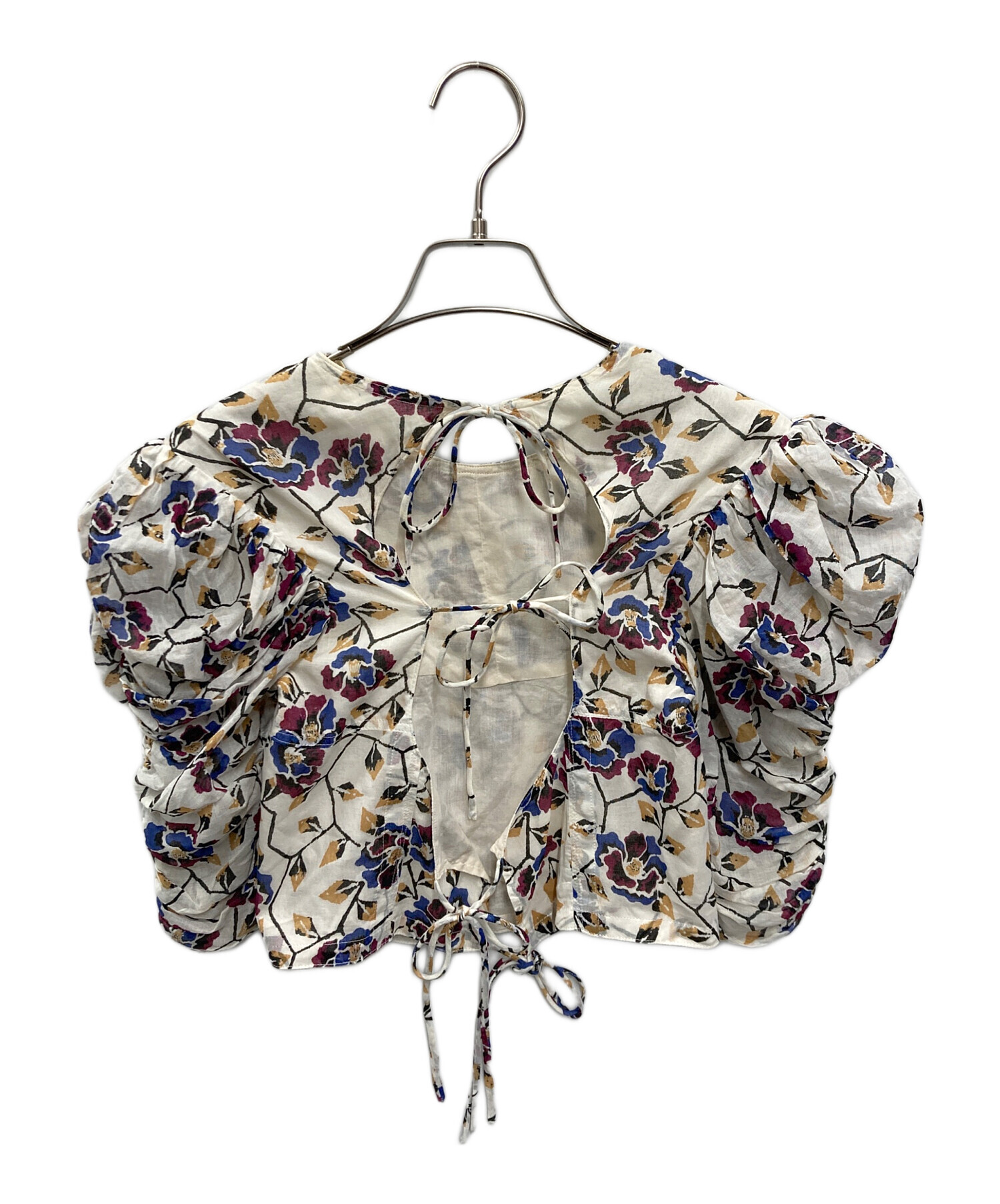 ISABEL MARANT ETOILE / イザベルマランエトワール | EYDEN TOP フラワー柄 フリル ティアード プルオーバーブラウス | 36 | ブラック | レディース 中古・古着通販】ISABEL MARANT ETOILE (イザベルマランエトワール
