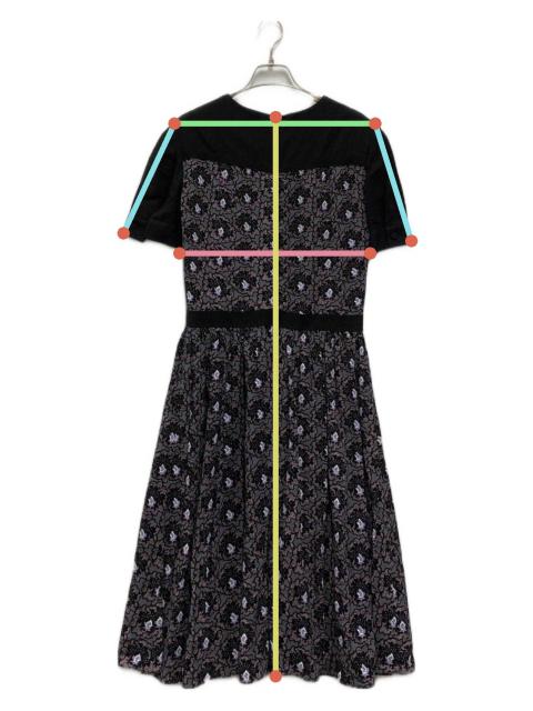 中古・古着通販】PRADA (プラダ) 花柄ワンピース ブラック サイズ:40