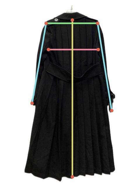中古・古着通販】GUCCI (グッチ) プリーツ トレンチコート ブラック