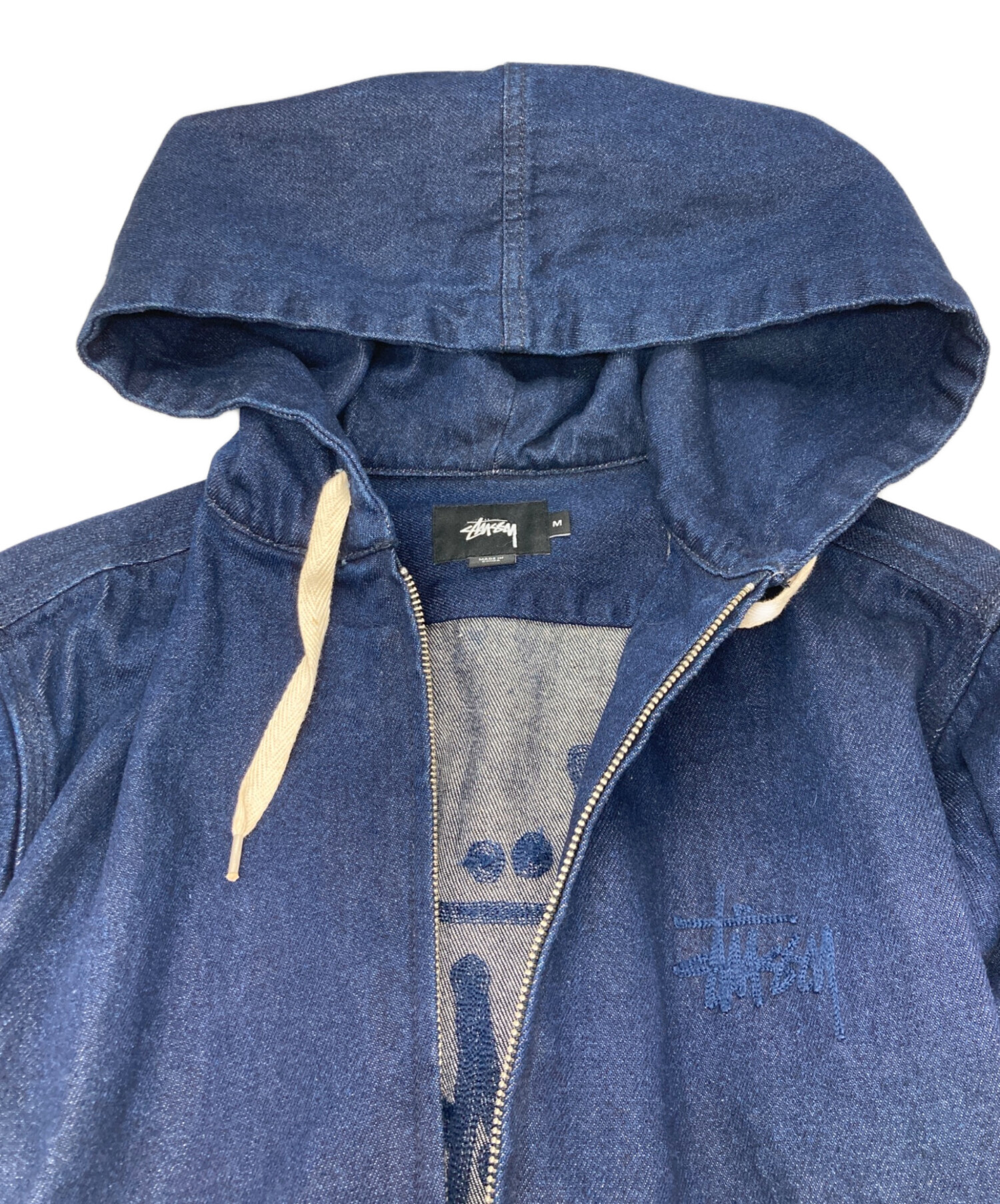 中古・古着通販】stussy (ステューシー) デニムフードブルゾン