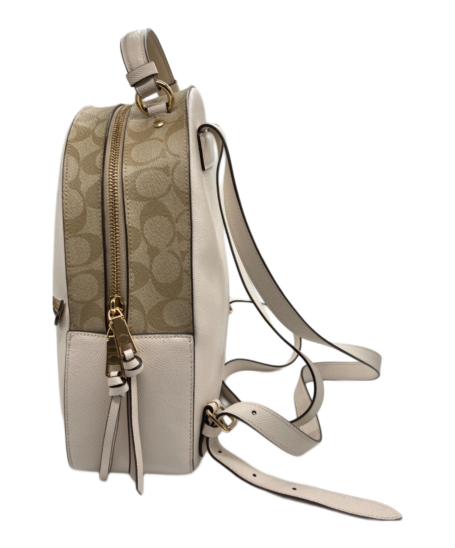 中古・古着通販】COACH (コーチ) リュック アイボリー×ベージュ