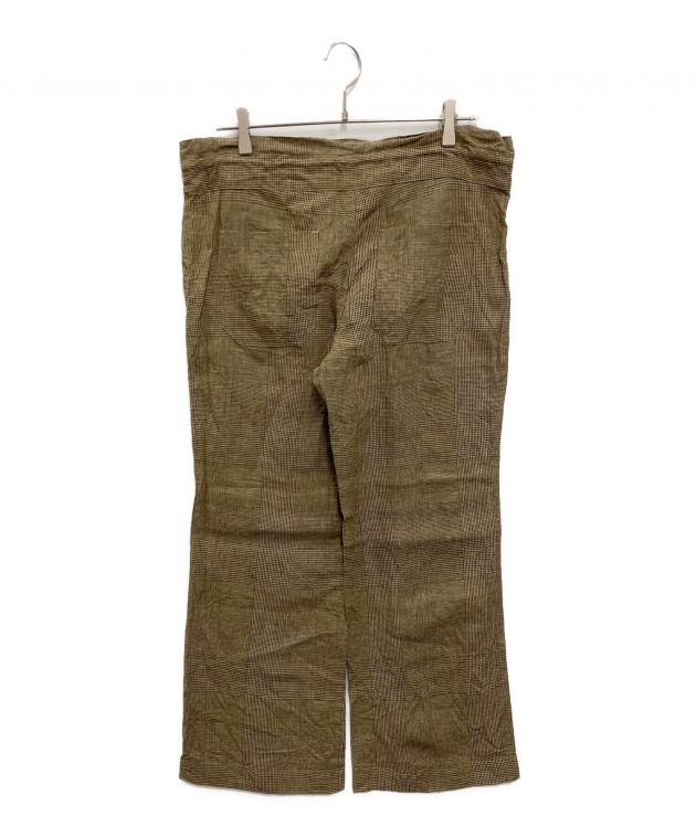 中古・古着通販】MEYAME (メヤメ) GLENCHECK LINEN PANTS カーキ