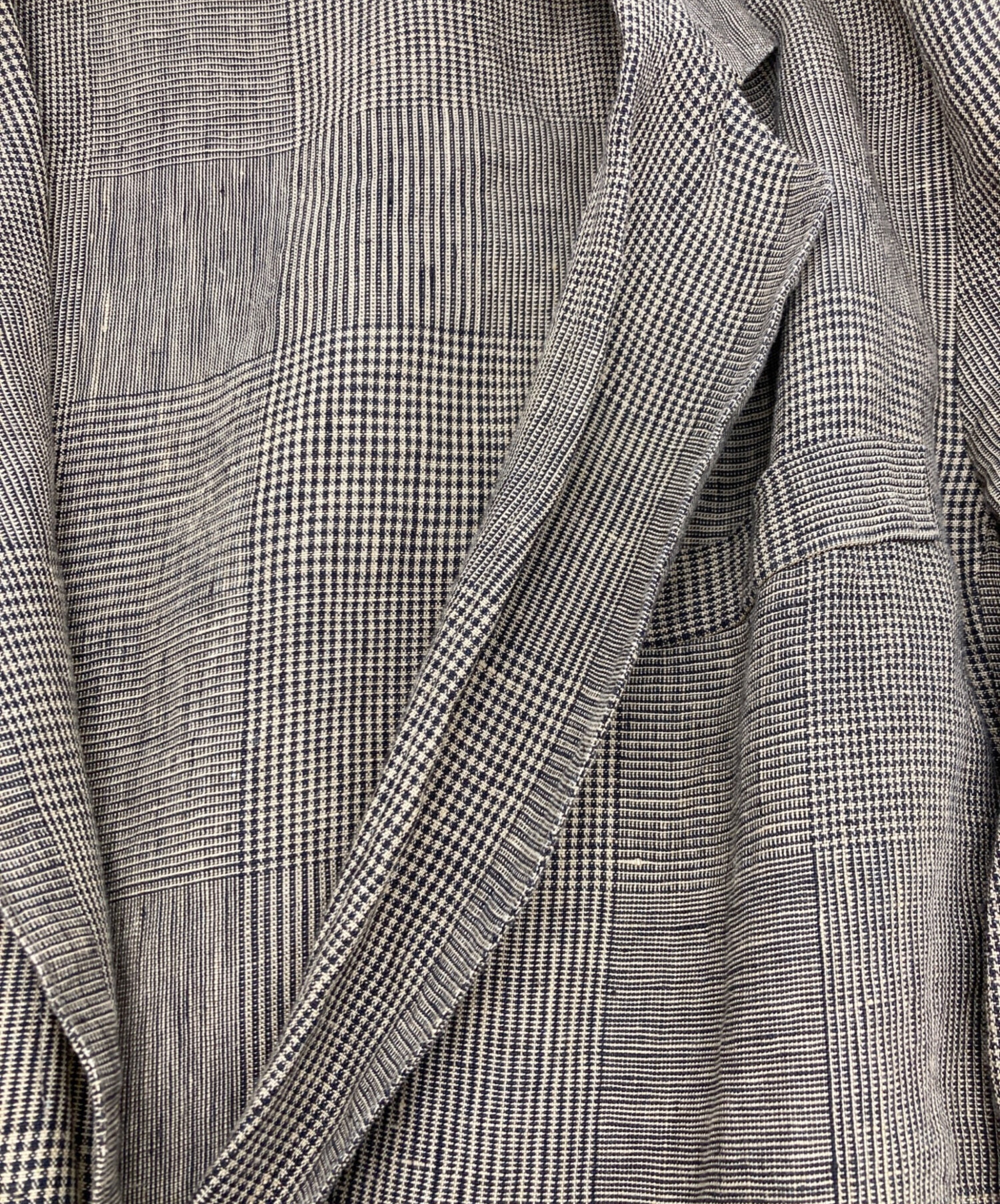 中古・古着通販】MEYAME (メヤメ) GLENCHECK LINEN JACKET カーキ 中古・古着通販】MEYAME (メヤメ) GLENCHECK LINEN JACKET カーキ