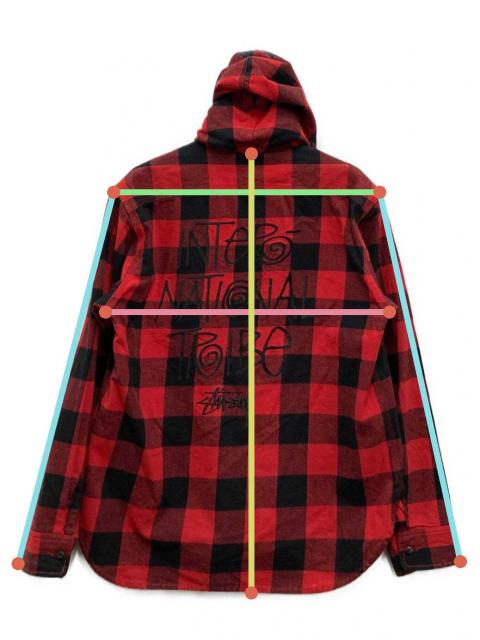 ステューシー　ナイロンチェックパーカー 中古・古着通販】stussy (ステューシー) ロゴ刺繍チェックジップアップ