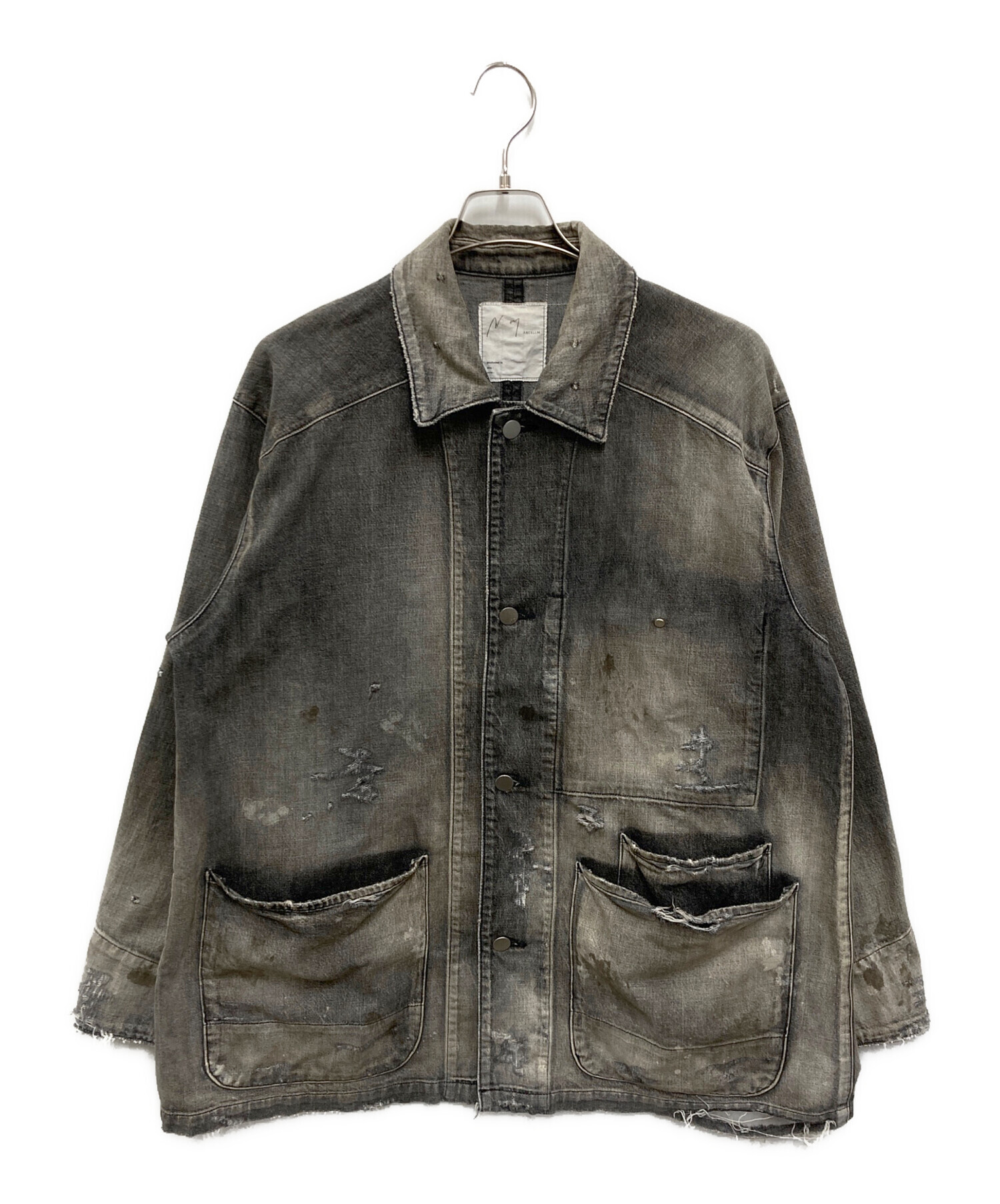 ANCELLM デニムカバーオール　1 ANCELLM | アンセルム DENIM COVERALL(BLACK) / デニムカバーオール