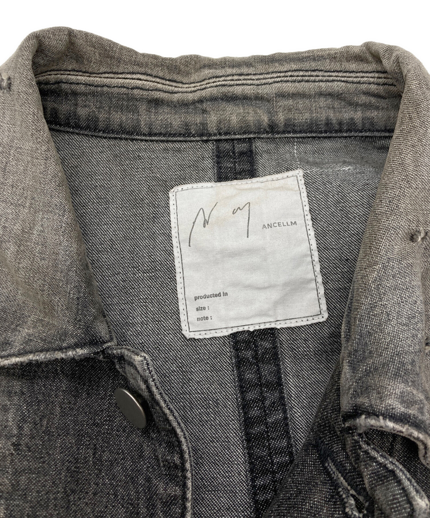 ジャケット・アウター ANCELLM DENIMCOVERALL 中古・古着通販】ANCELLM (アンセルム) DENIM COVERALL グレー サイズ