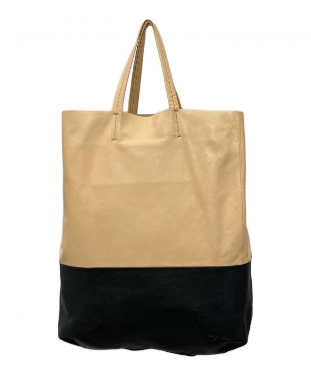 セリーヌ ホリゾンタル トートバッグ 一枚革 ベージュ 中古・古着通販】CELINE (セリーヌ) ホリゾンタルカバトート ブラック