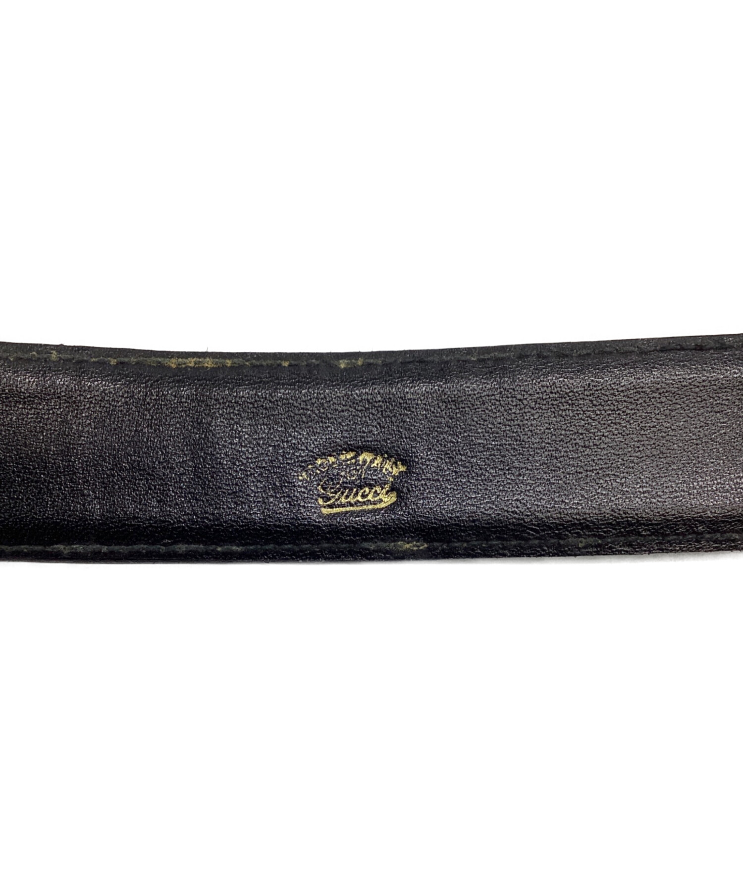 中古・古着通販】GUCCI (グッチ) Gバックルレザーベルト ブラック