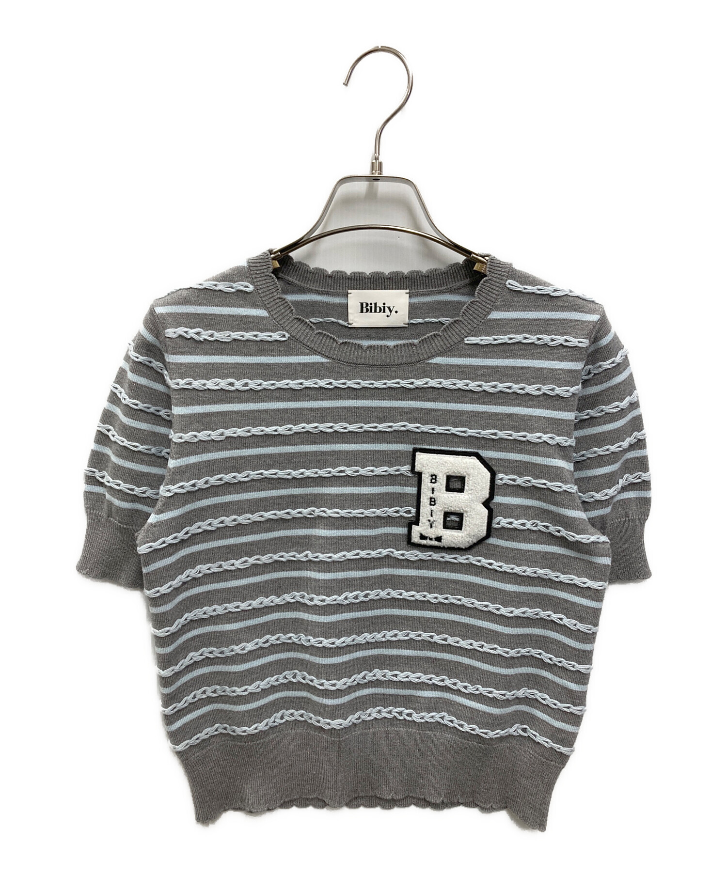 bibiy B. BORDER LOCK KNIT ネイビー 正規品 正規品 BIBIY B. BORDER