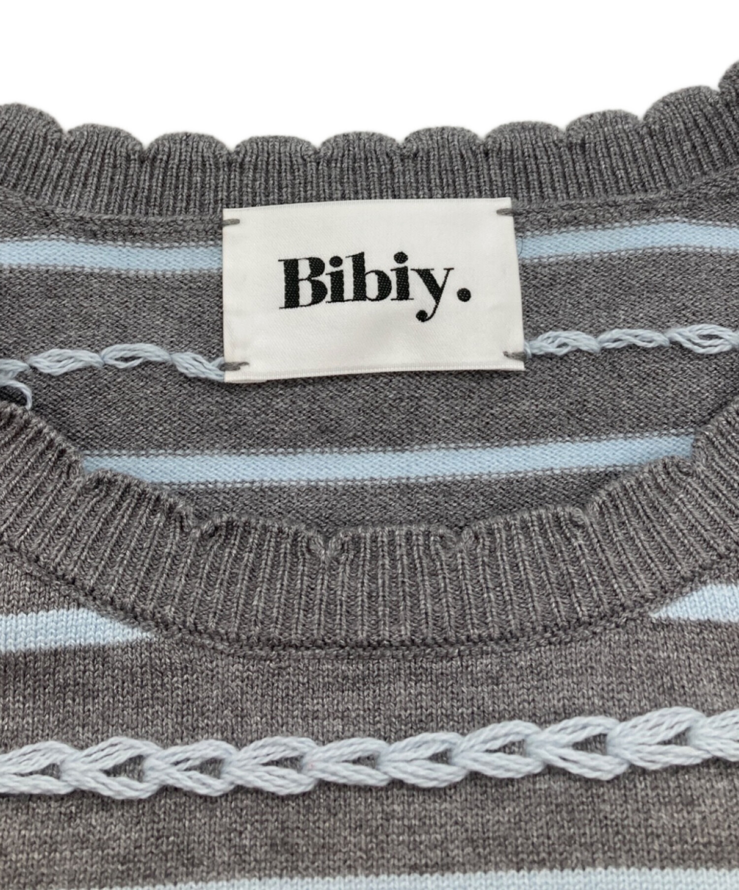 bibiy B. BORDER LOCK KNIT ネイビー 正規品 正規品 BIBIY B. BORDER