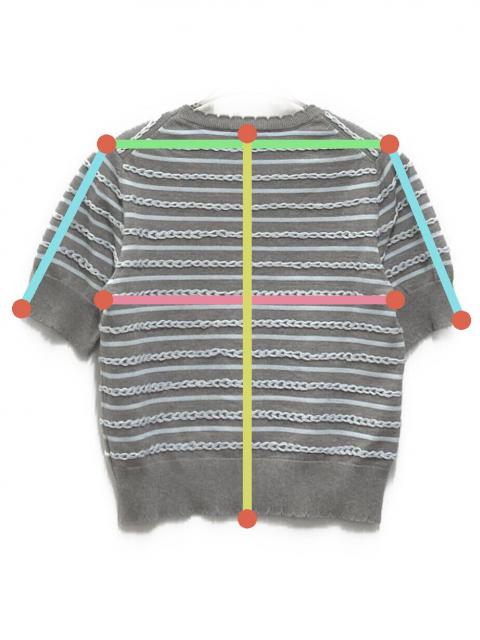 中古・古着通販】Bibiy. (ビビィ) B. BORDER LOCK KNIT ブルー×グレー