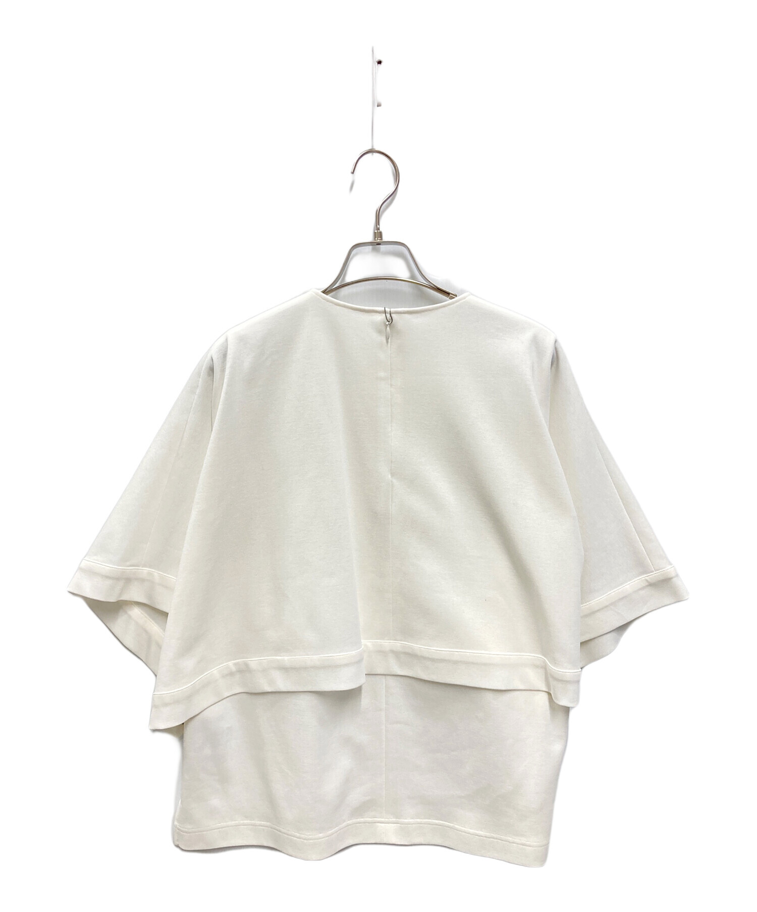 lohen SQUARE NECK COMPACT TOPS ローヘン　ベスト 中古・古着通販】LOHEN (ローヘン) スクエアケープカットソー ホワイト