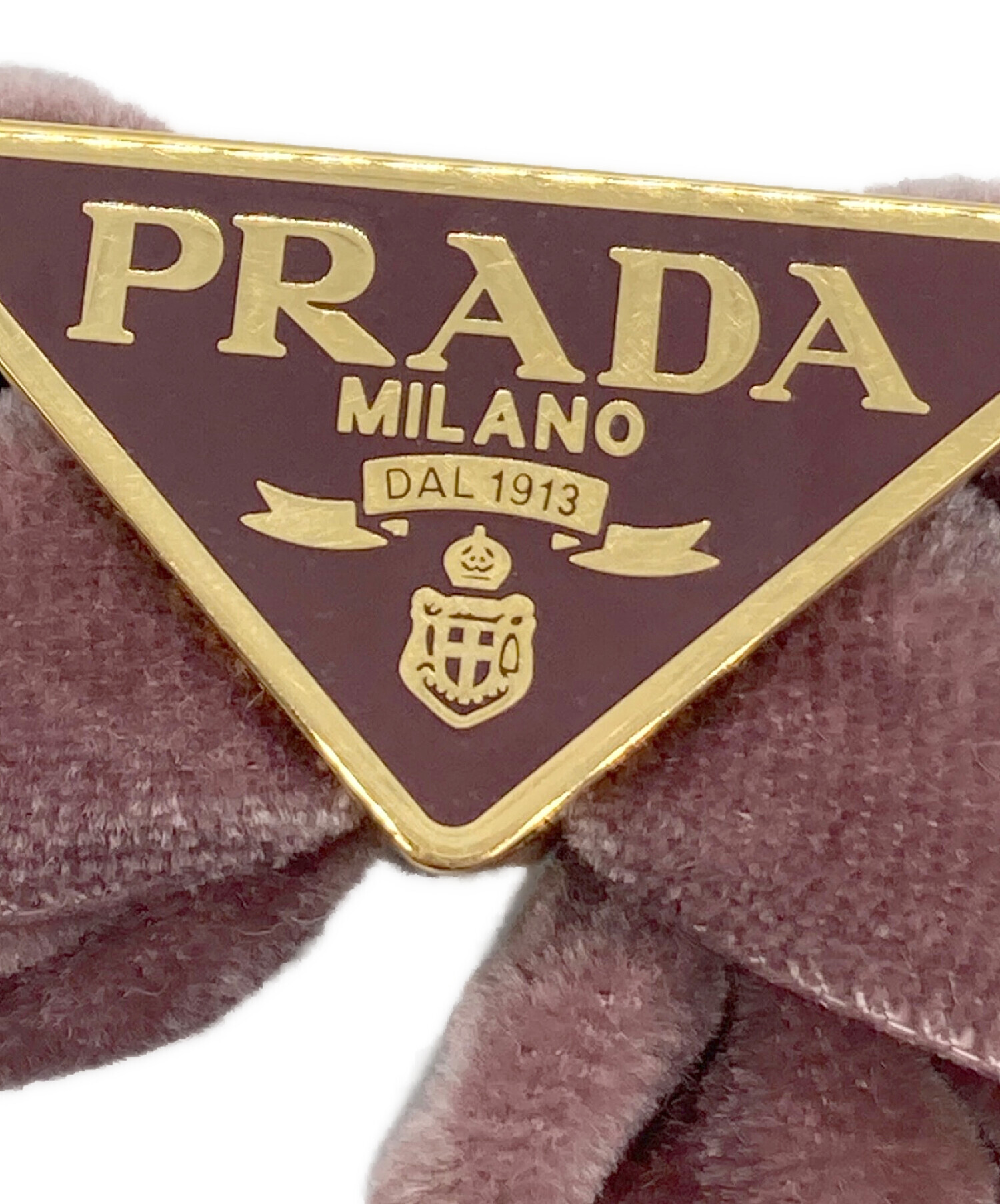 中古・古着通販】PRADA (プラダ) ベルベット ヘアクリップ ピンク