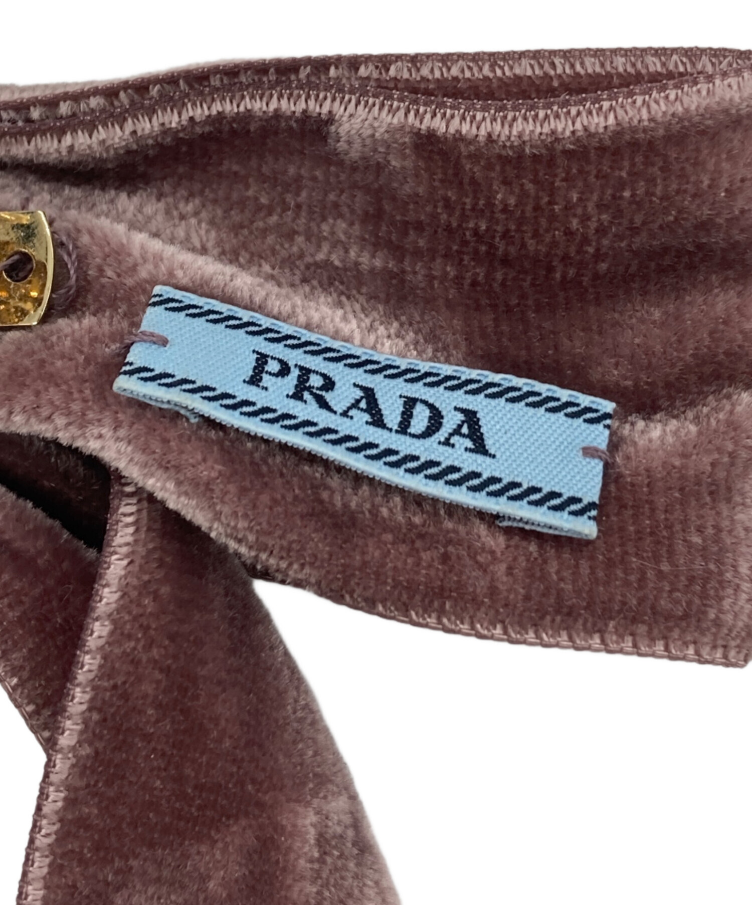 中古・古着通販】PRADA (プラダ) ベルベット ヘアクリップ ピンク