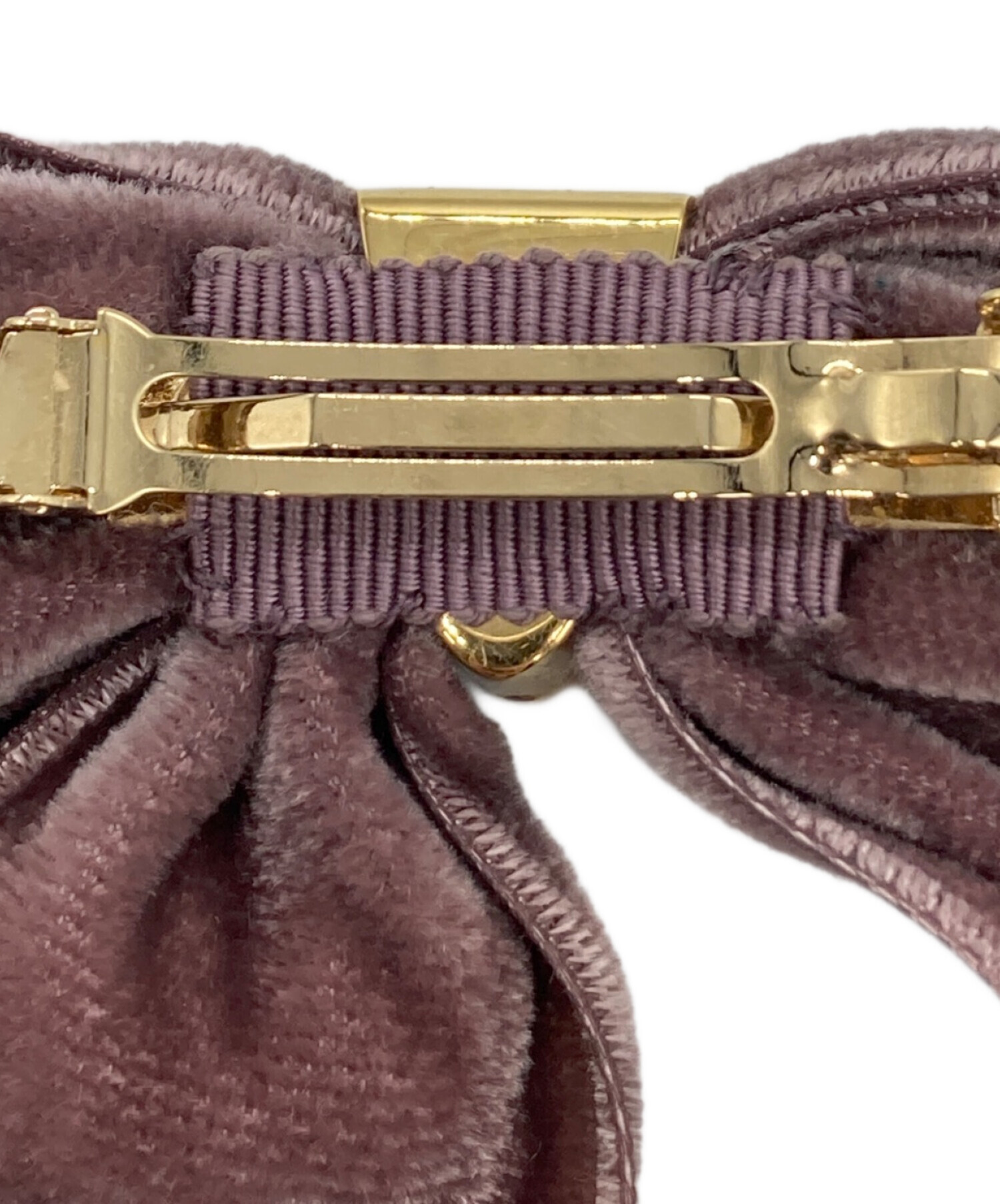 中古・古着通販】PRADA (プラダ) ベルベット ヘアクリップ ピンク