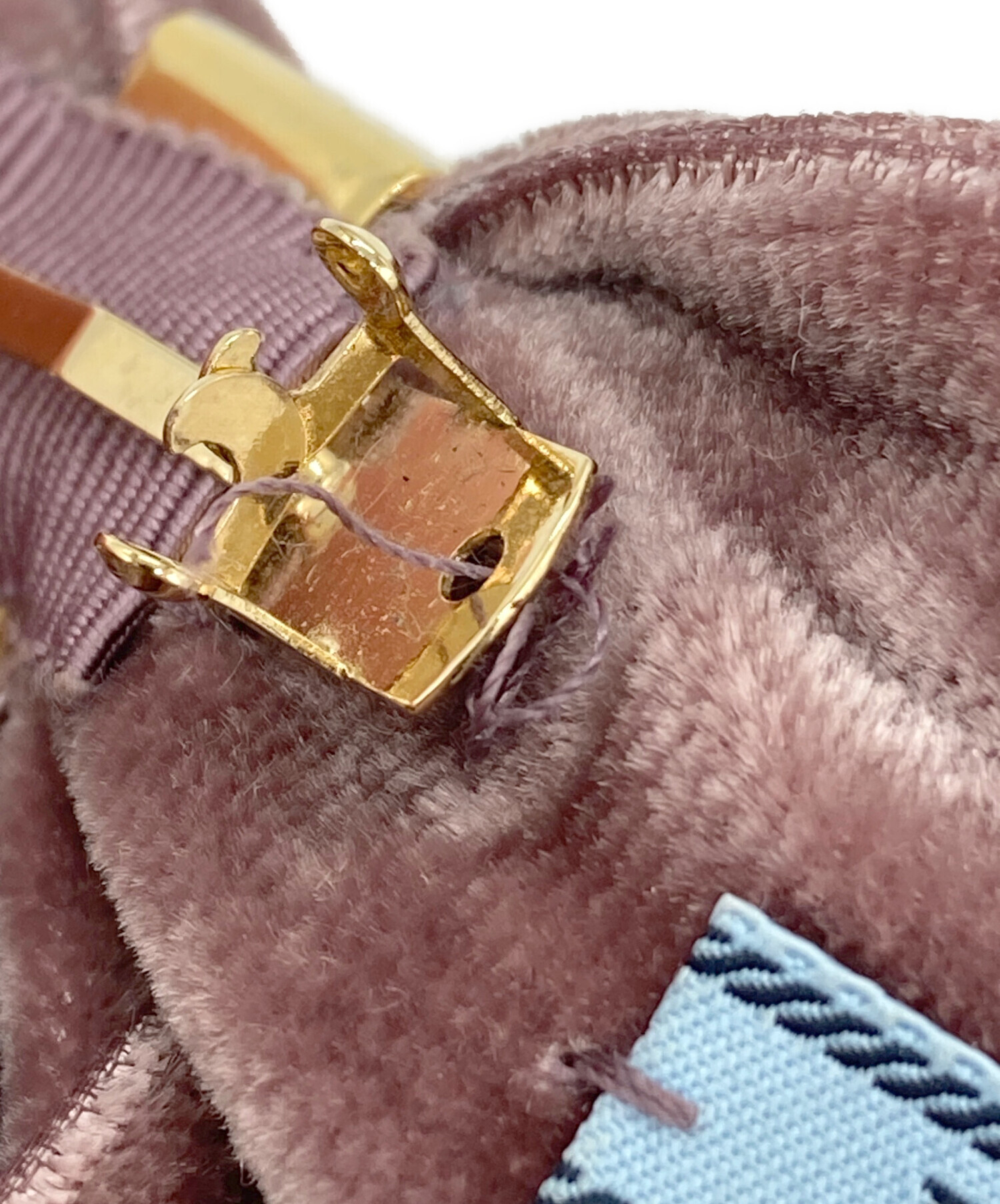 中古・古着通販】PRADA (プラダ) ベルベット ヘアクリップ ピンク