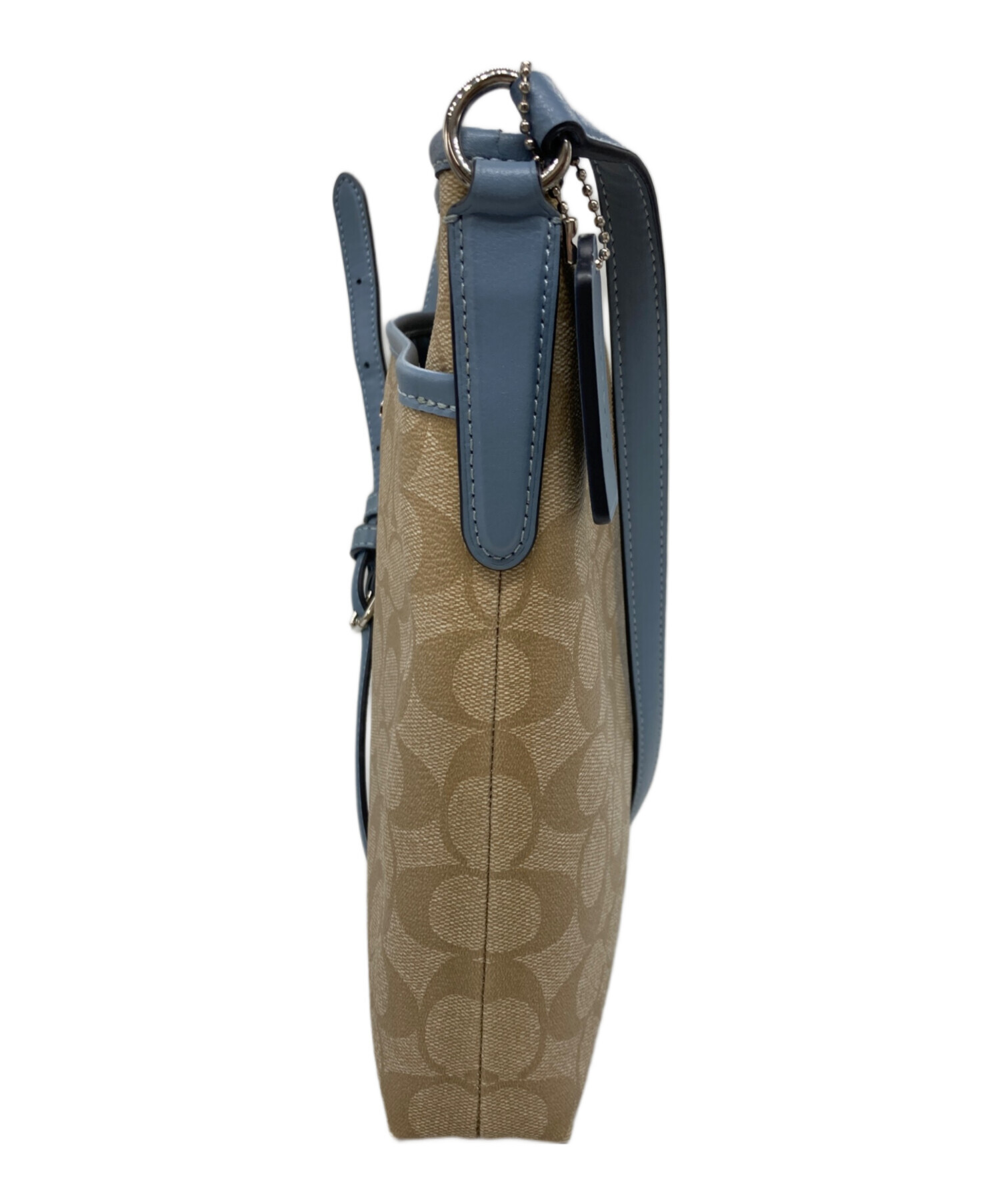 中古・古着通販】COACH (コーチ) ショルダーバッグ ベージュ×スカイ 