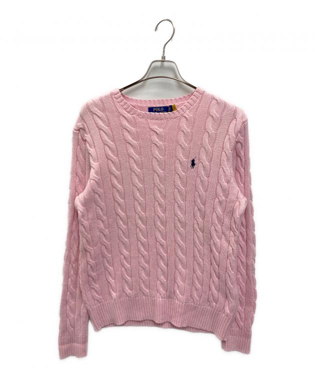 ラルフローレン ヴィンテージ ピンク ケーブルニット 中古・古着通販】POLO RALPH LAUREN (ポロ・ラルフローレン) ケーブル