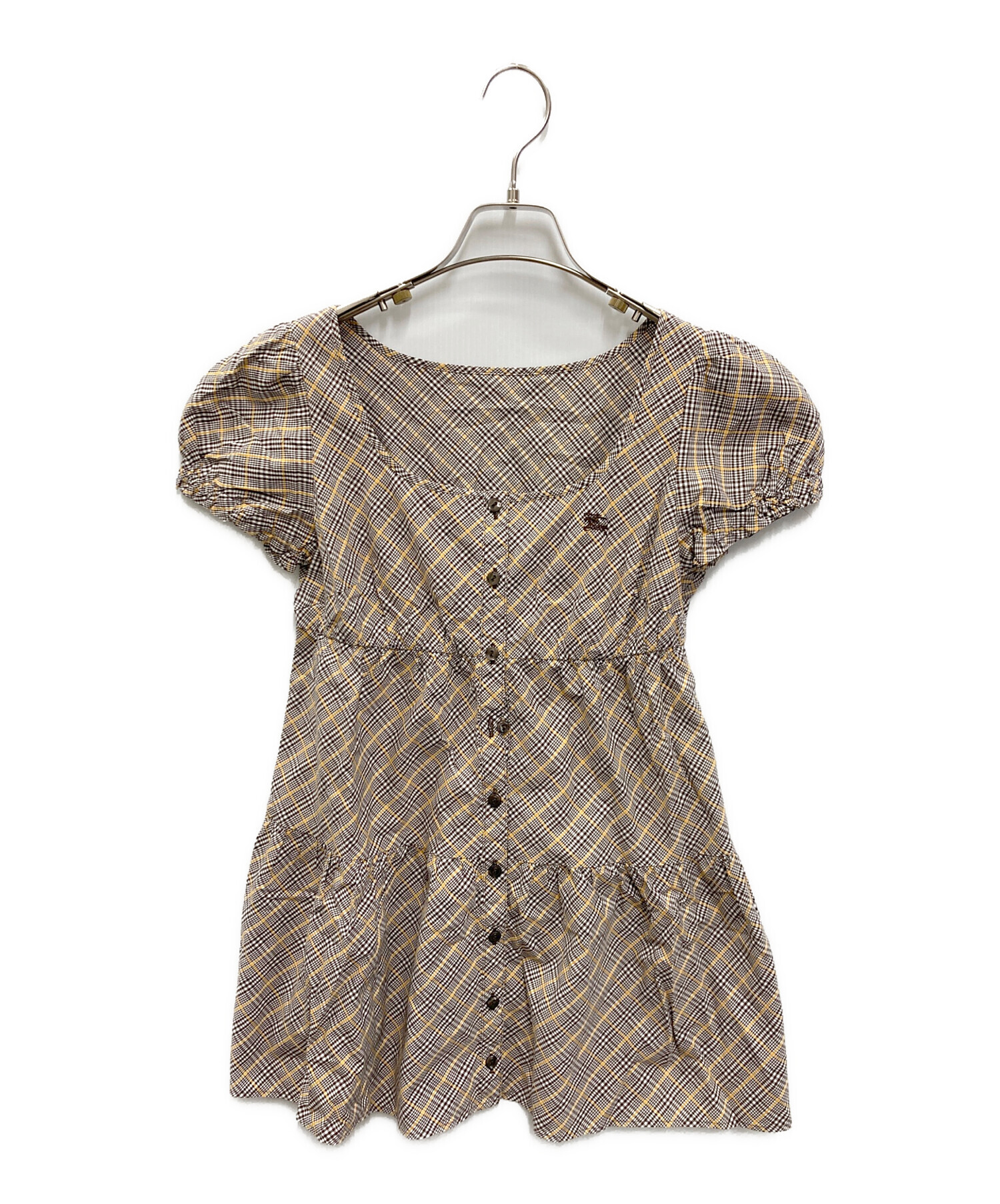 美品✨バーバリーブルーレーベル　パフスリーブ　半袖ブラウス ストライプ 38 中古・古着通販】BURBERRY BLUE LABEL (バーバリー ブルー レーベル