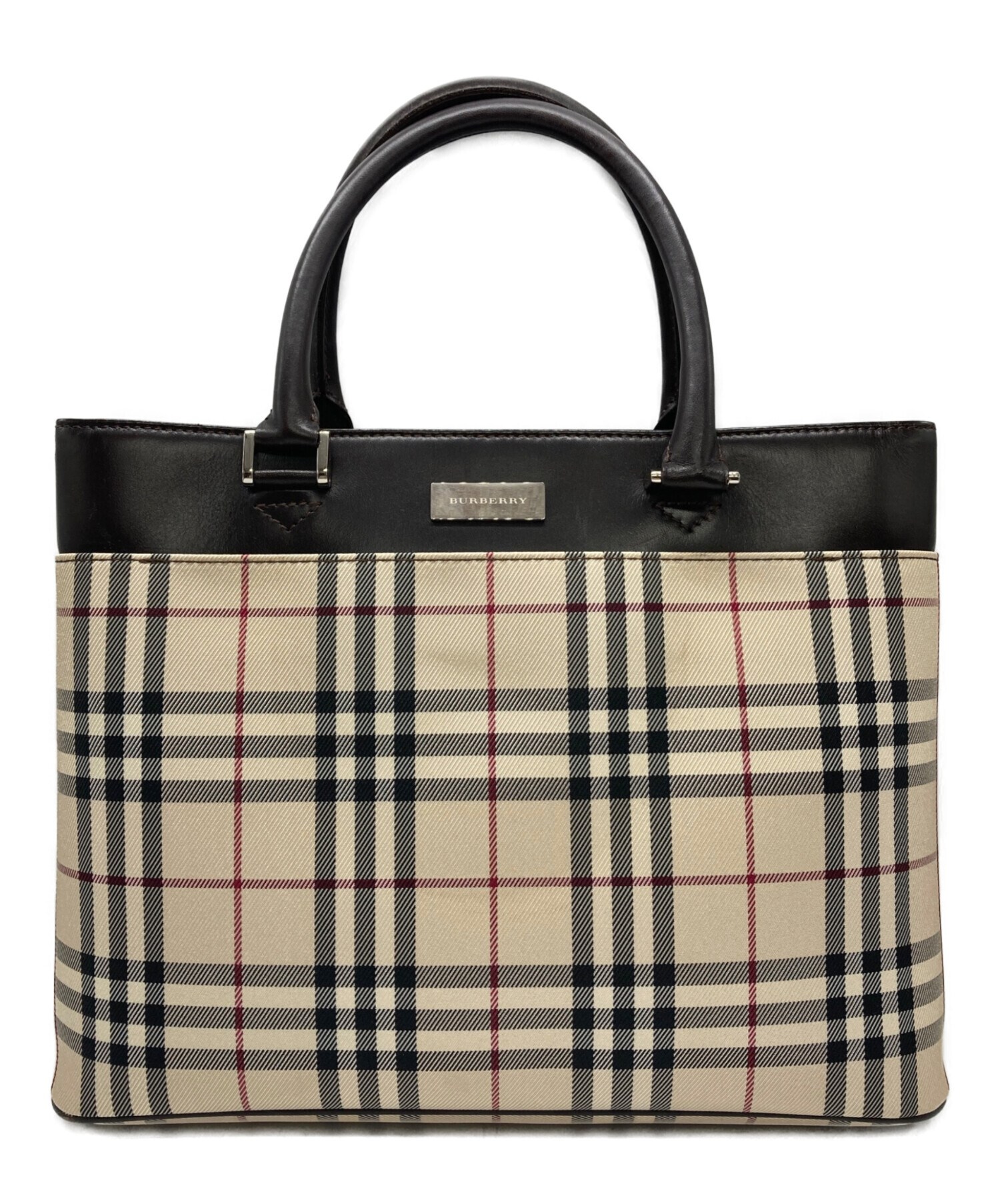中古・古着通販】BURBERRY (バーバリー) ノバチェックハンドバッグ 