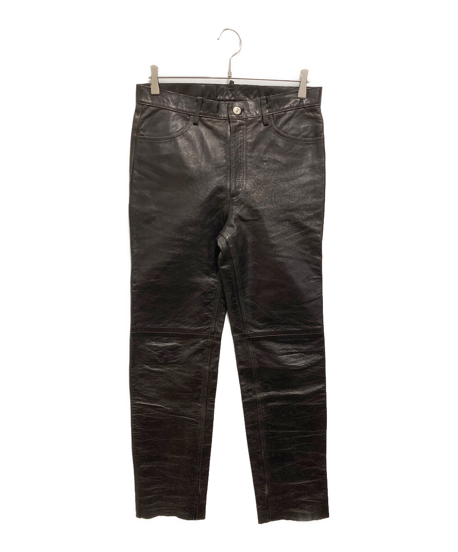 中古・古着通販】UNDERCOVER (アンダーカバー) レザーパンツ ブラウン