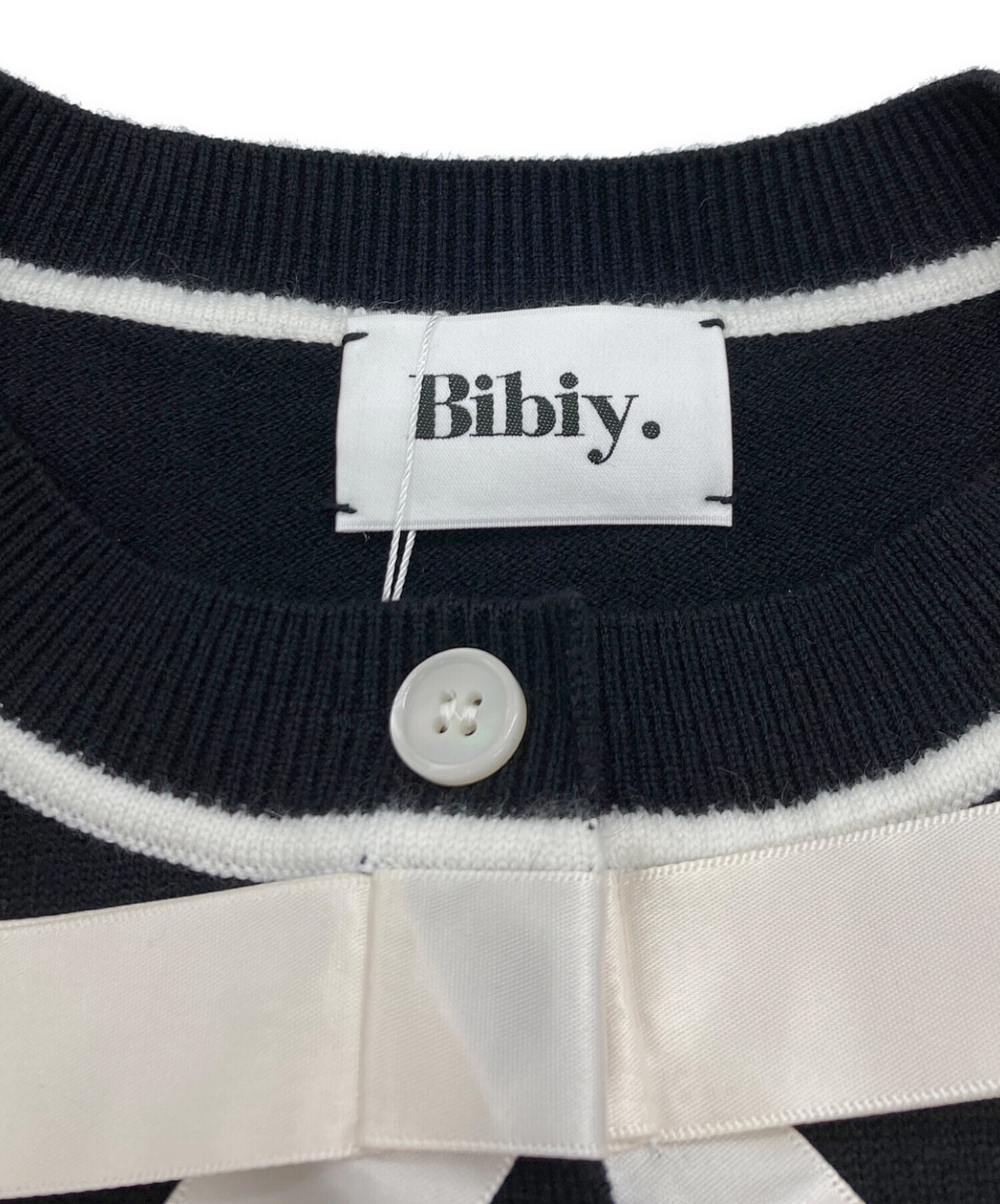 中古・古着通販】Bibiy. (ビビィ) LILY RIBBON CARDIGAN BLACK