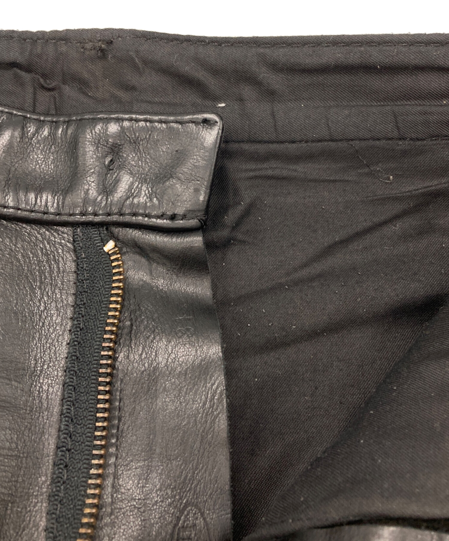 中古・古着通販】VANSON (バンソン) レザーパンツ ブラック サイズ:W28