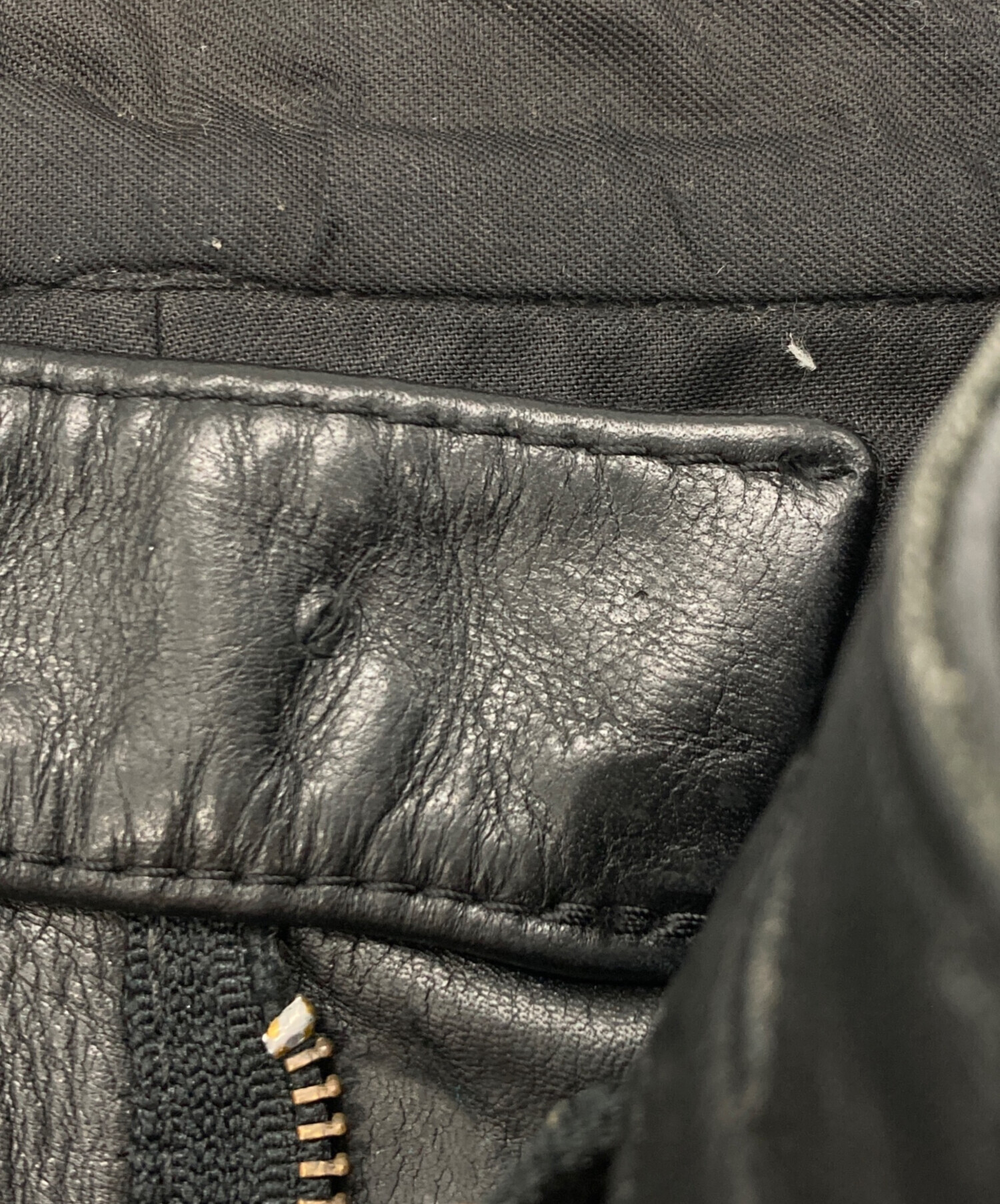 中古・古着通販】VANSON (バンソン) レザーパンツ ブラック サイズ:W28