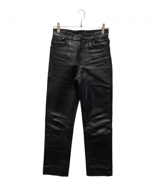 中古・古着通販】VANSON (バンソン) レザーパンツ ブラック サイズ:W28