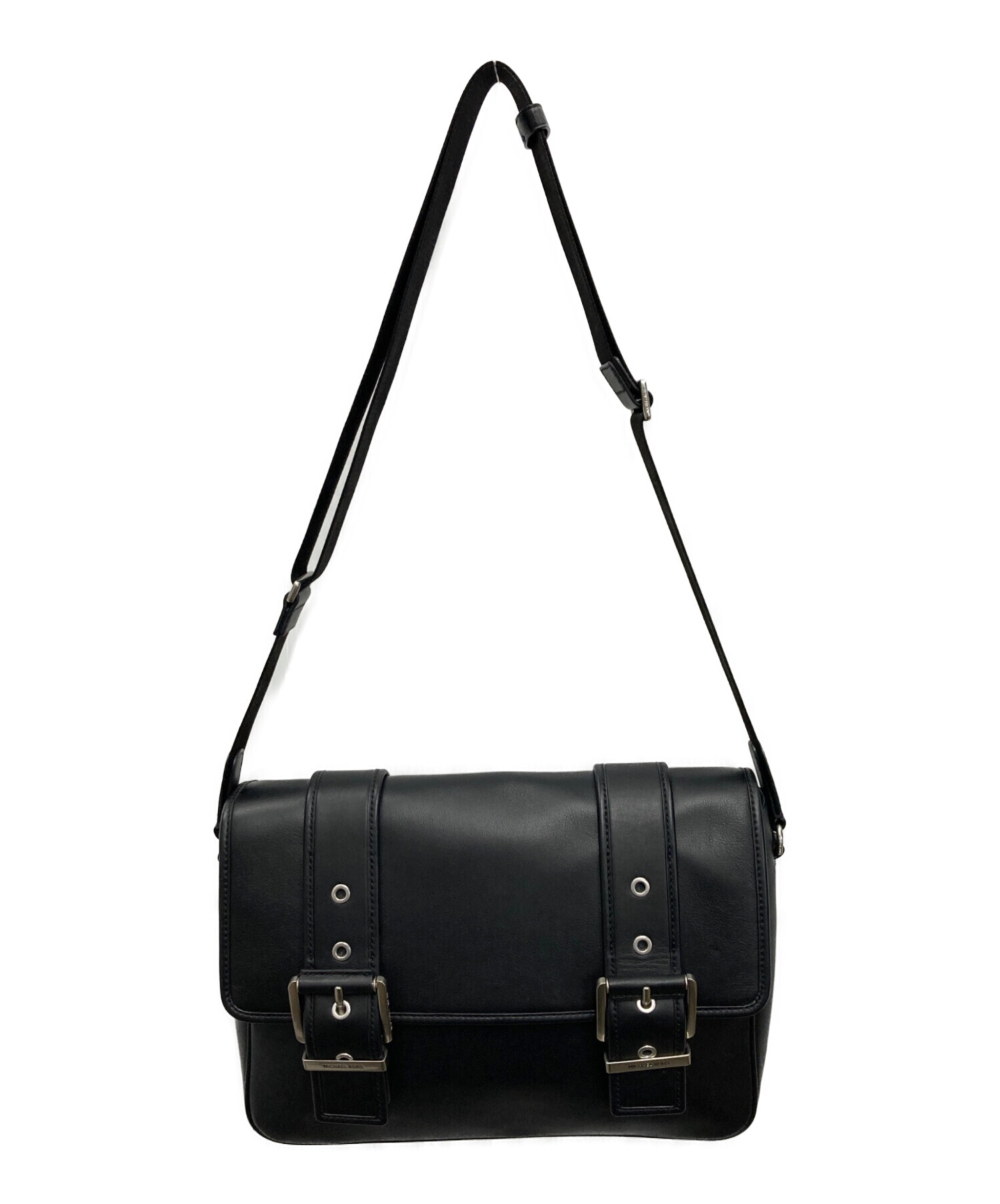 ブラックレザーのメッセンジャーバッグ中古~~~ 中古・古着通販】MICHAEL KORS (マイケルコース) コルビー レザー
