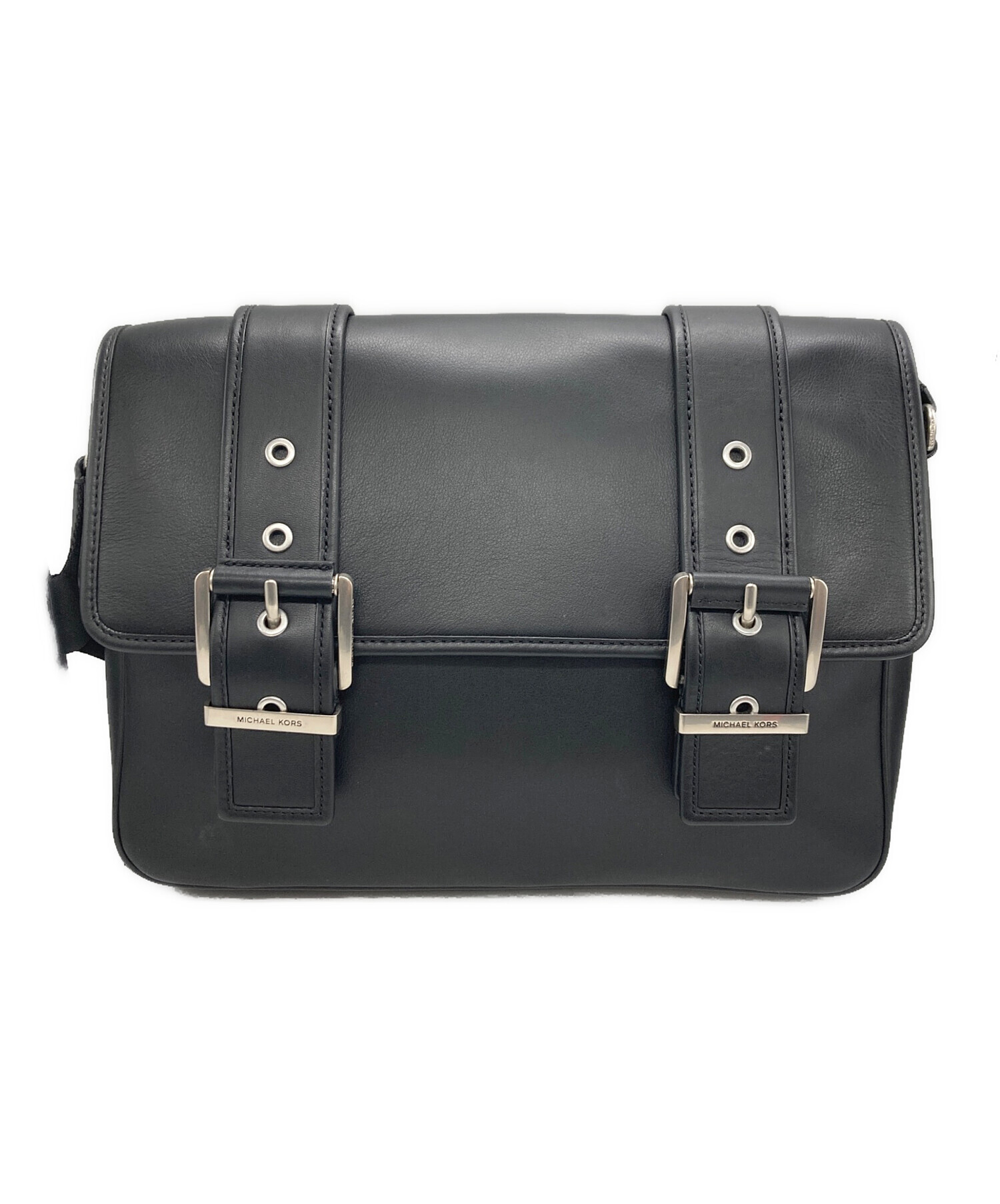 ブラックレザーのメッセンジャーバッグ中古~~~ 中古・古着通販】MICHAEL KORS (マイケルコース) コルビー レザー
