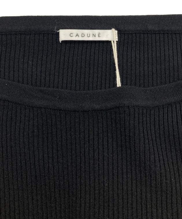 【新品】CADUNE ボートネックバブルニット ブラック カデュネ M 中古・古着通販】CADUNE (カデュネ) ボートネックバブルニット