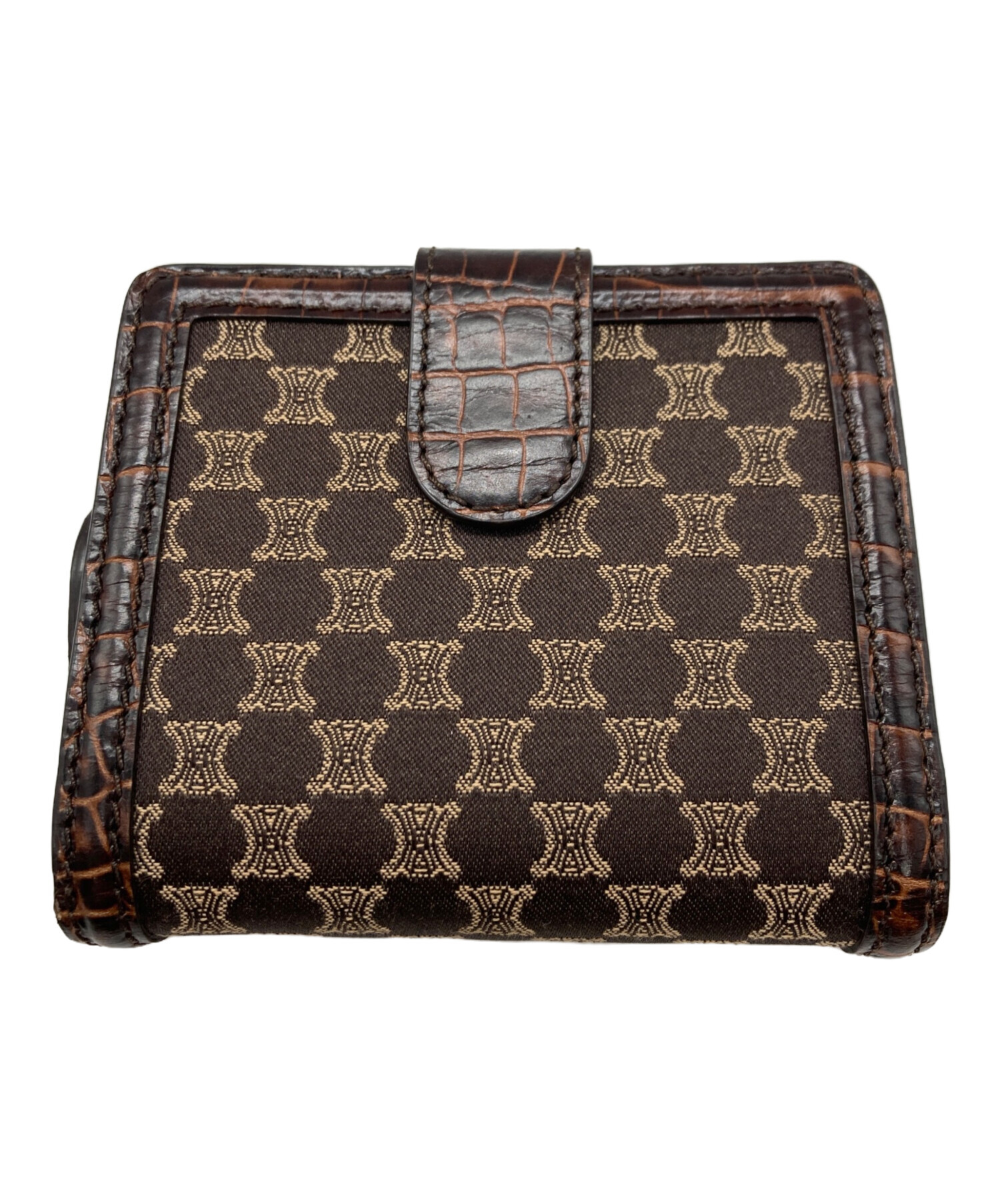 セリーヌ 長財布 マカダム柄 ウォレット ブランド ブラウン系 cw456 中古・古着通販】CELINE (セリーヌ) マカダム柄 二つ折り財布 ブラウン