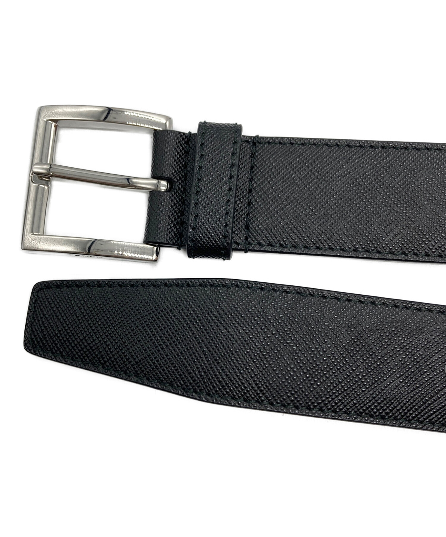 中古・古着通販】PRADA (プラダ) サフィアーノレザーベルト ブラック