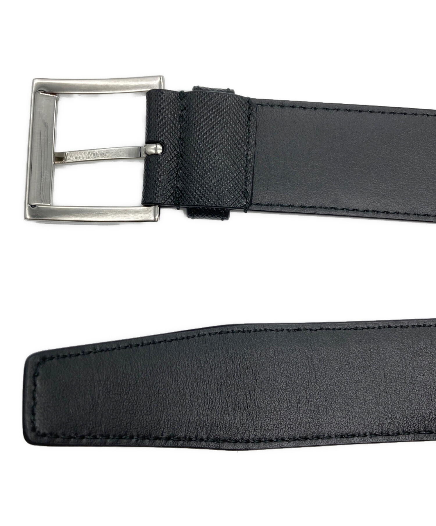 中古・古着通販】PRADA (プラダ) サフィアーノレザーベルト ブラック