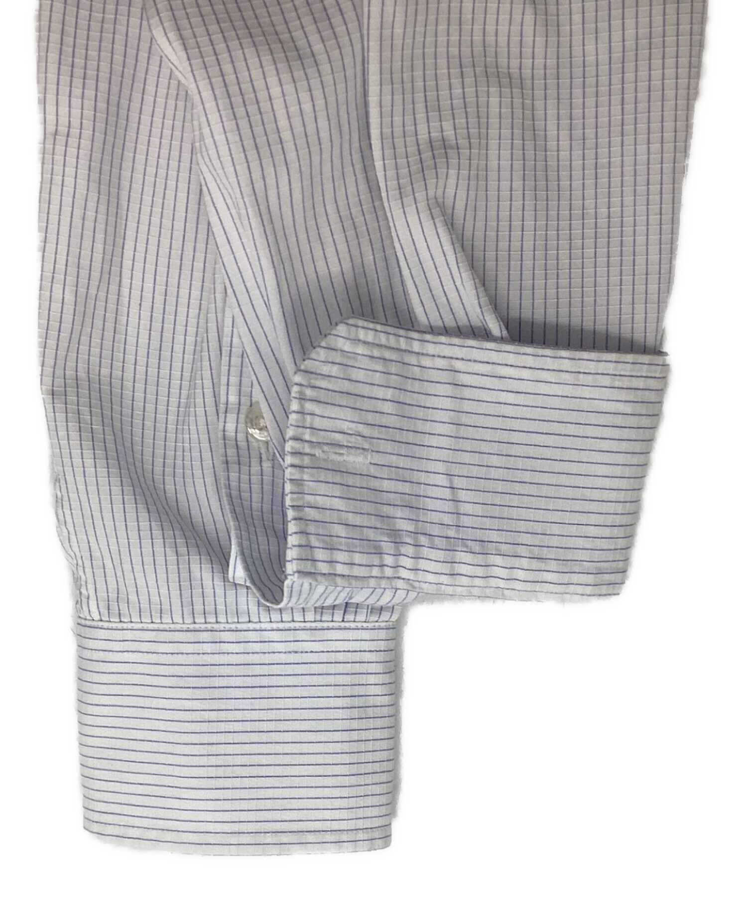 HERMES エルメス セリエボタン チェックシャツ (15 1/2グレー) 中古・古着通販】HERMES (エルメス) 袖セリエボタンチェックシャツ
