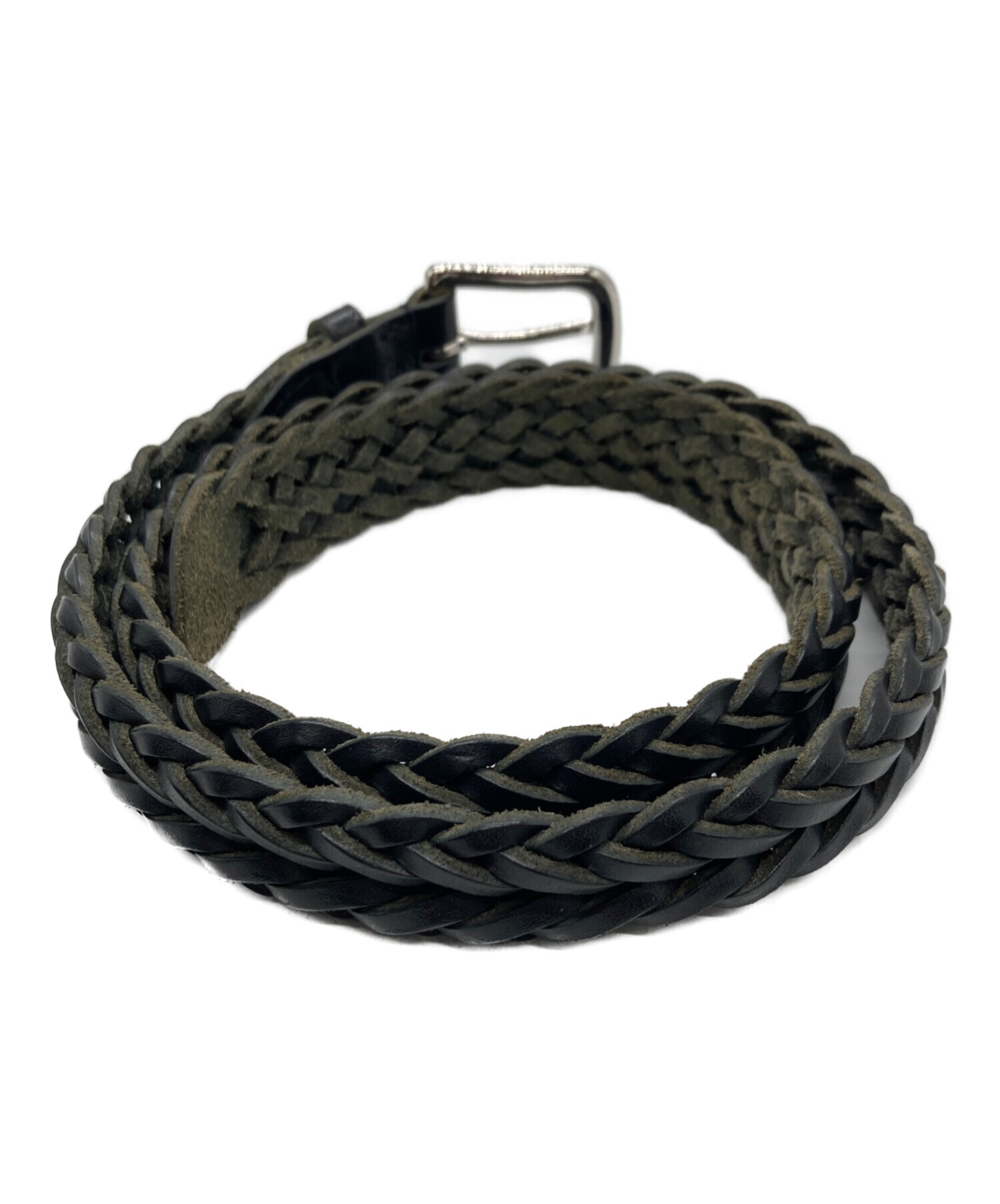 Whitehouse Cox ブラックレザー 編み込みベルト 中古・古着通販】Whitehouse Cox (ホワイトハウスコックス) メッシュ