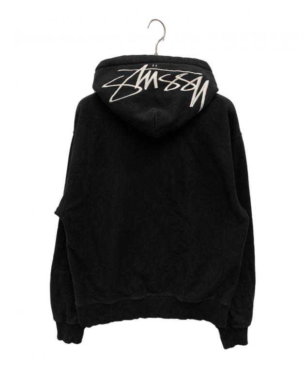 中古・古着通販】stussy (ステューシー) フードロゴパーカー ブラック 